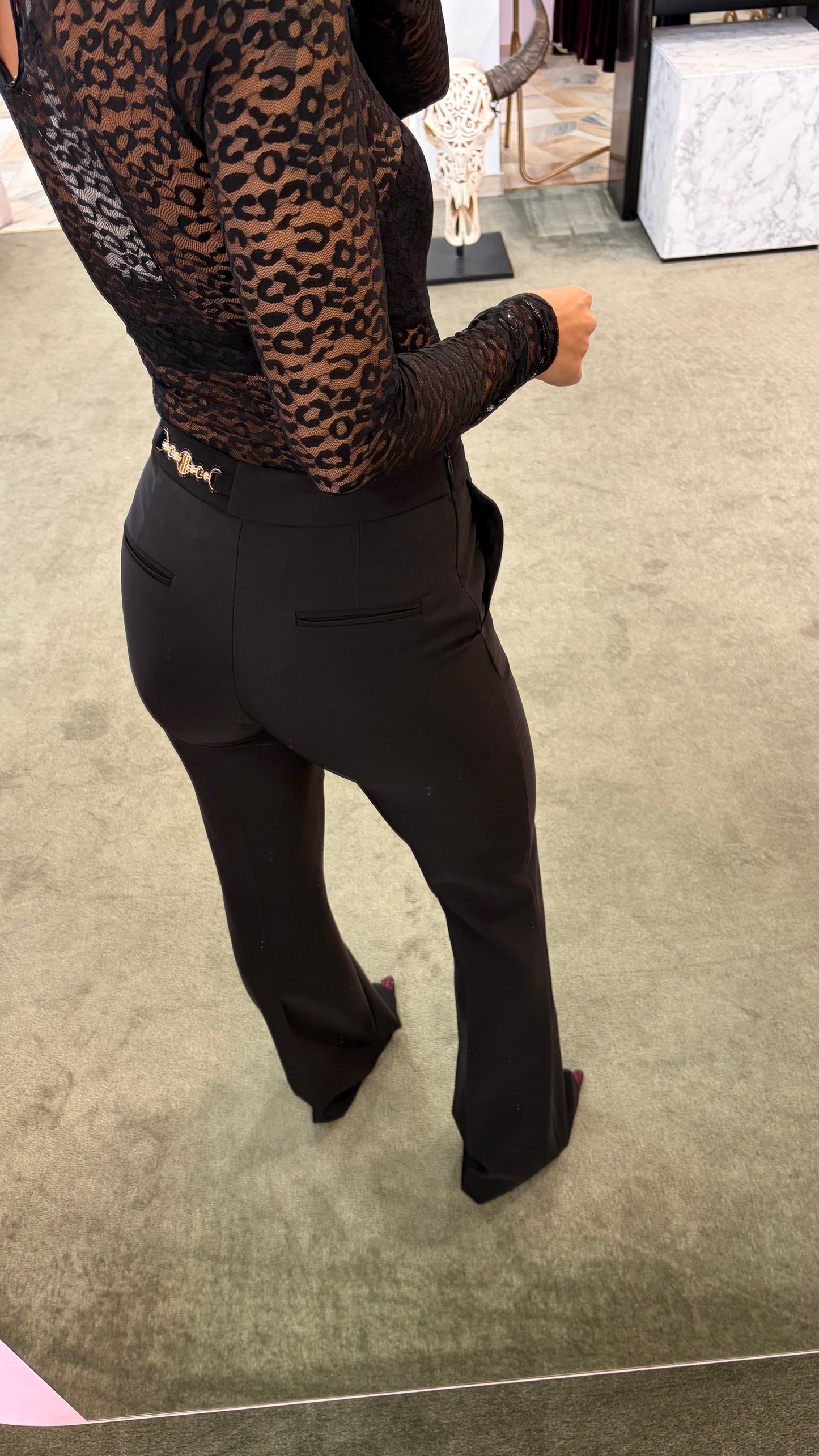 Pantaloni neri zampa fr