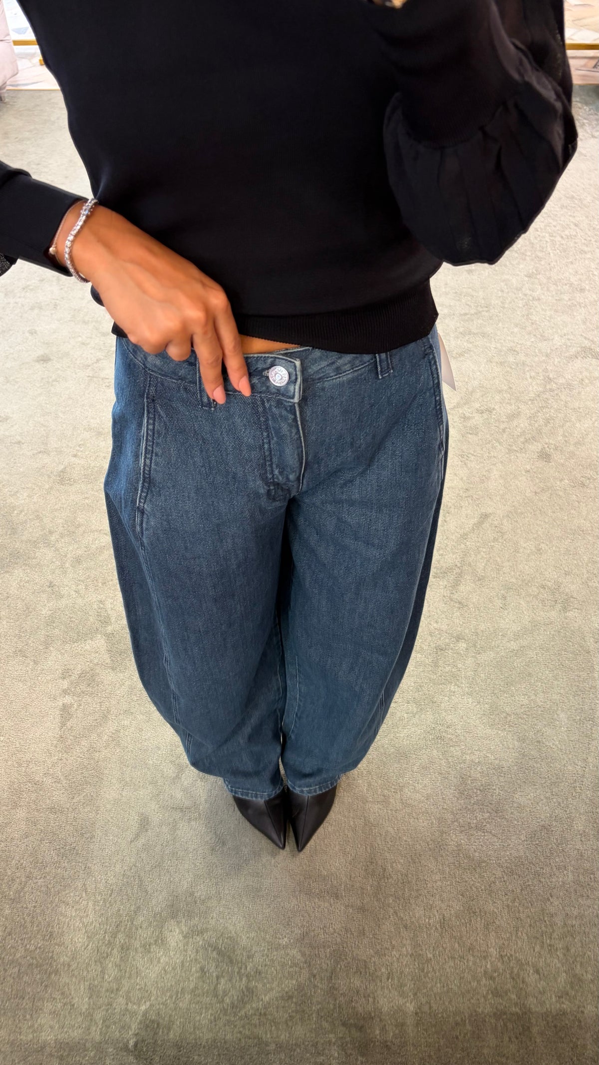 Jeans bella denim scuro barrel sl