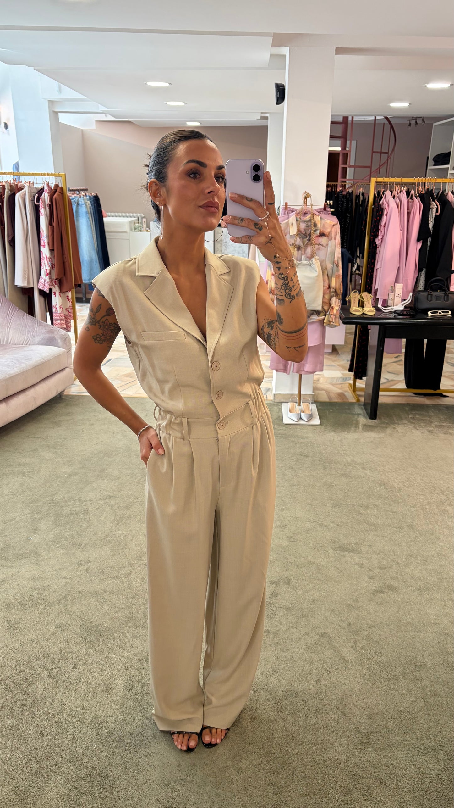 Jumpsuit ecru smanicata fr