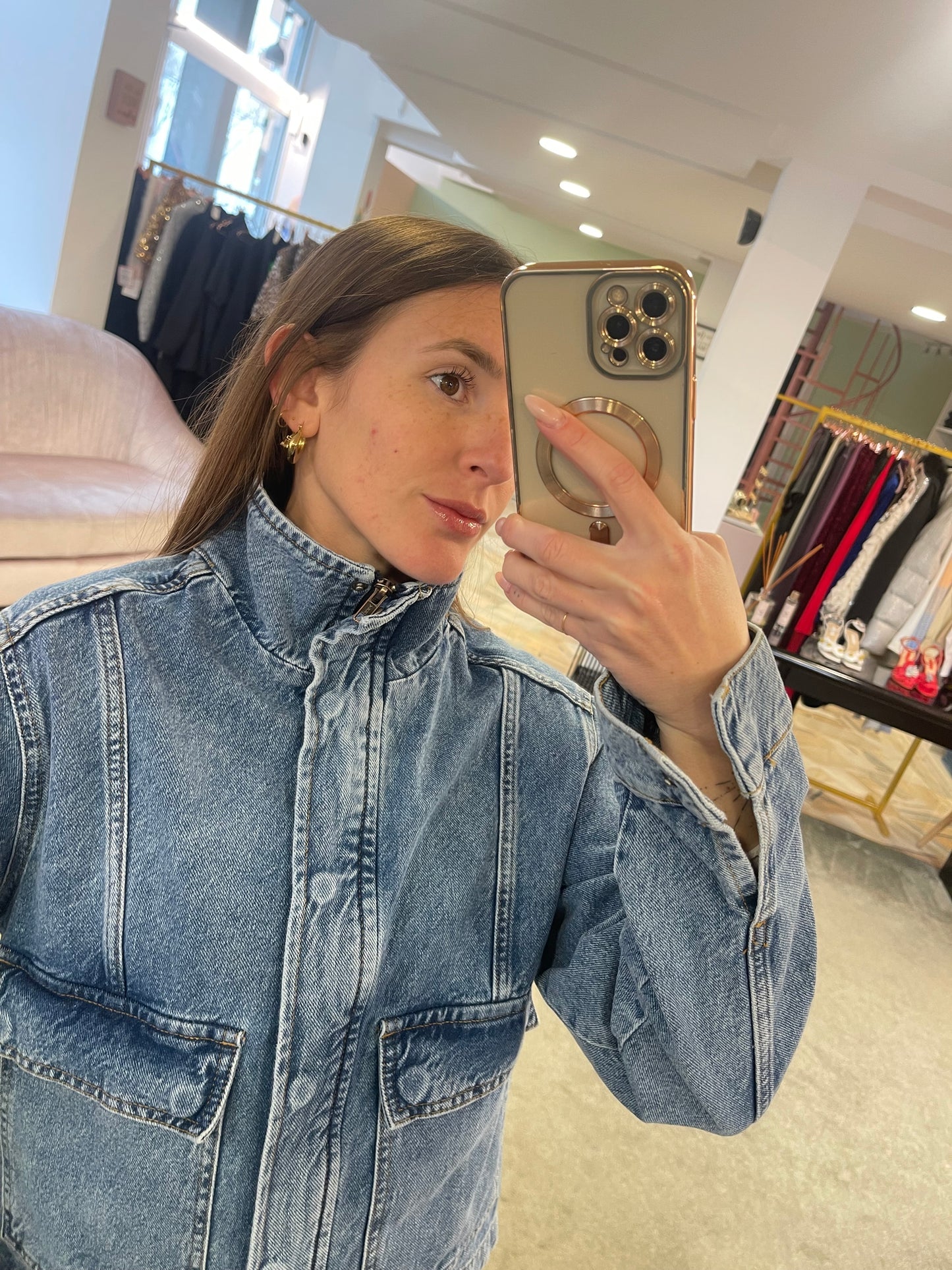 Giacca aviator in jeans sy