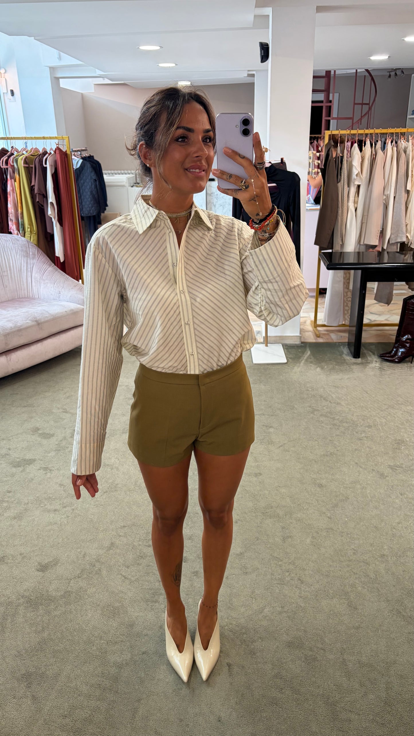 Camicia connie panna a righe regular sl