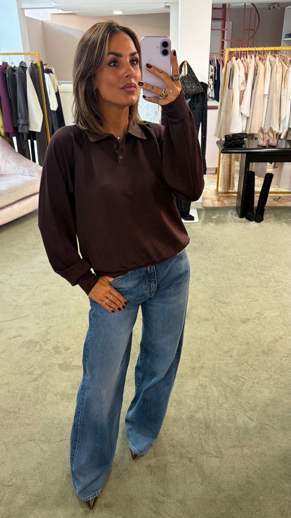 Polo vinaccia bordeaux in modal sy