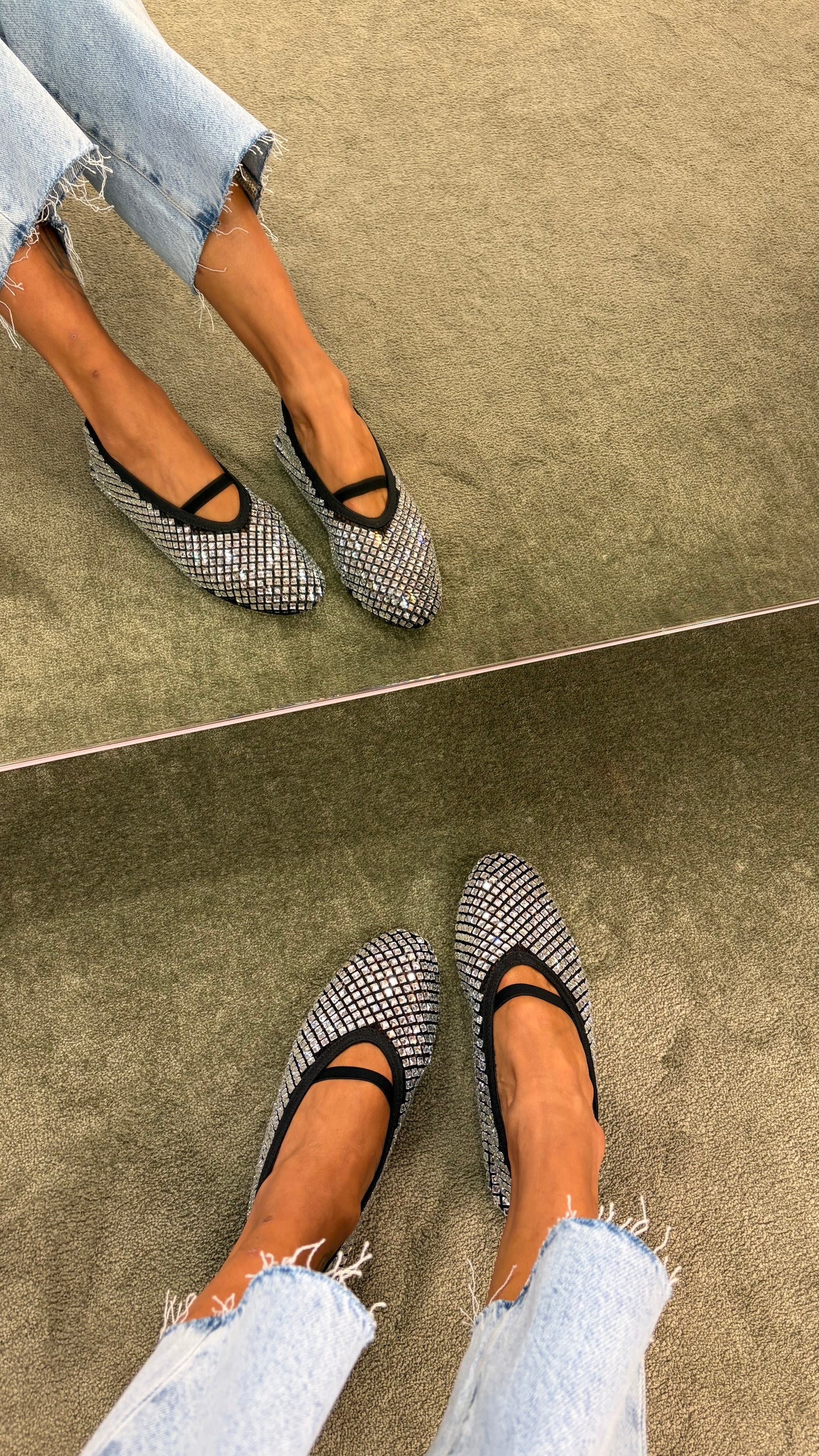 Ballerina nera in rete crystal