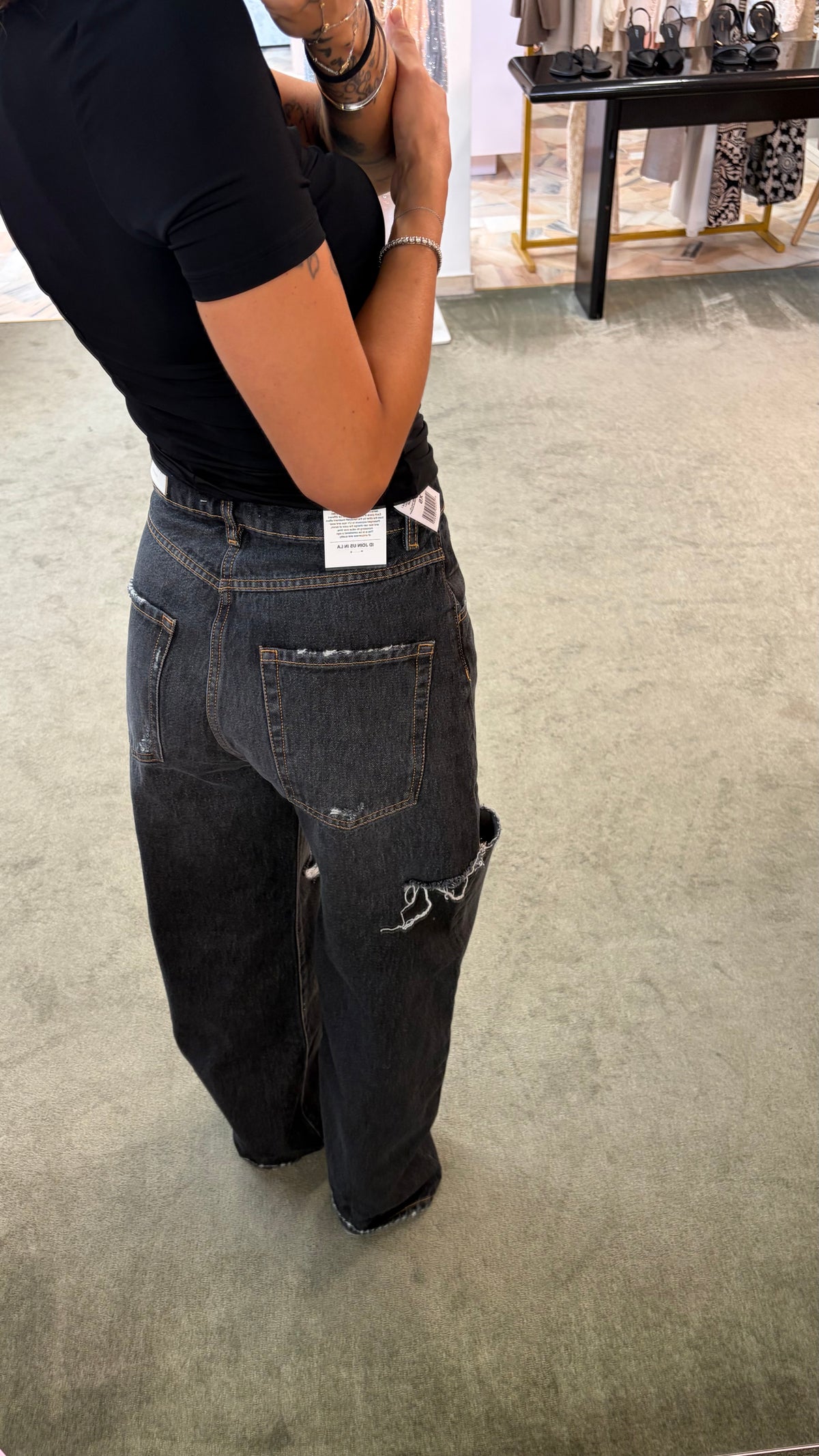 Jeans poppy grigi con strappi Icon A/I26