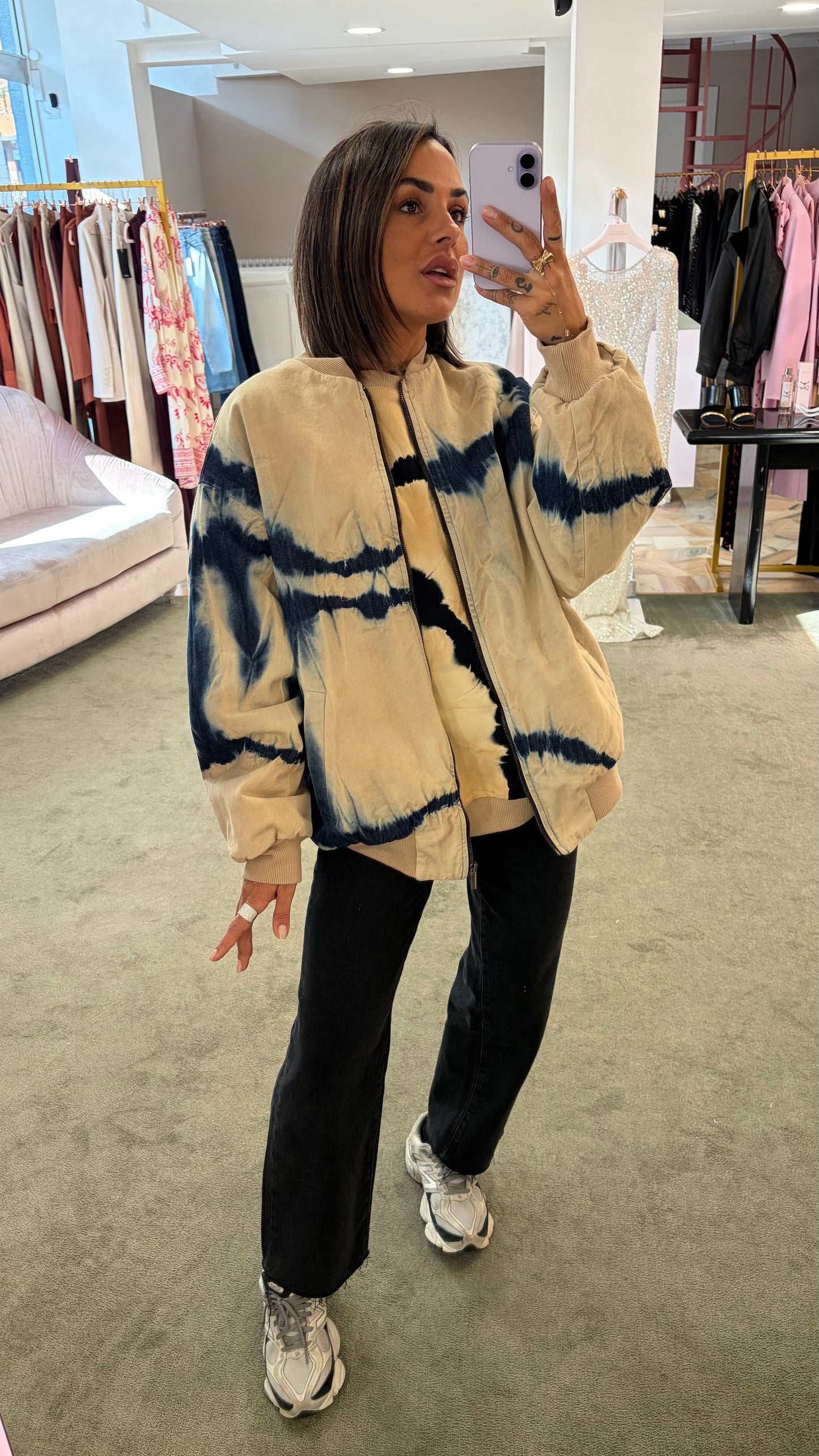 Bomber beige tie-dye Don't@Me