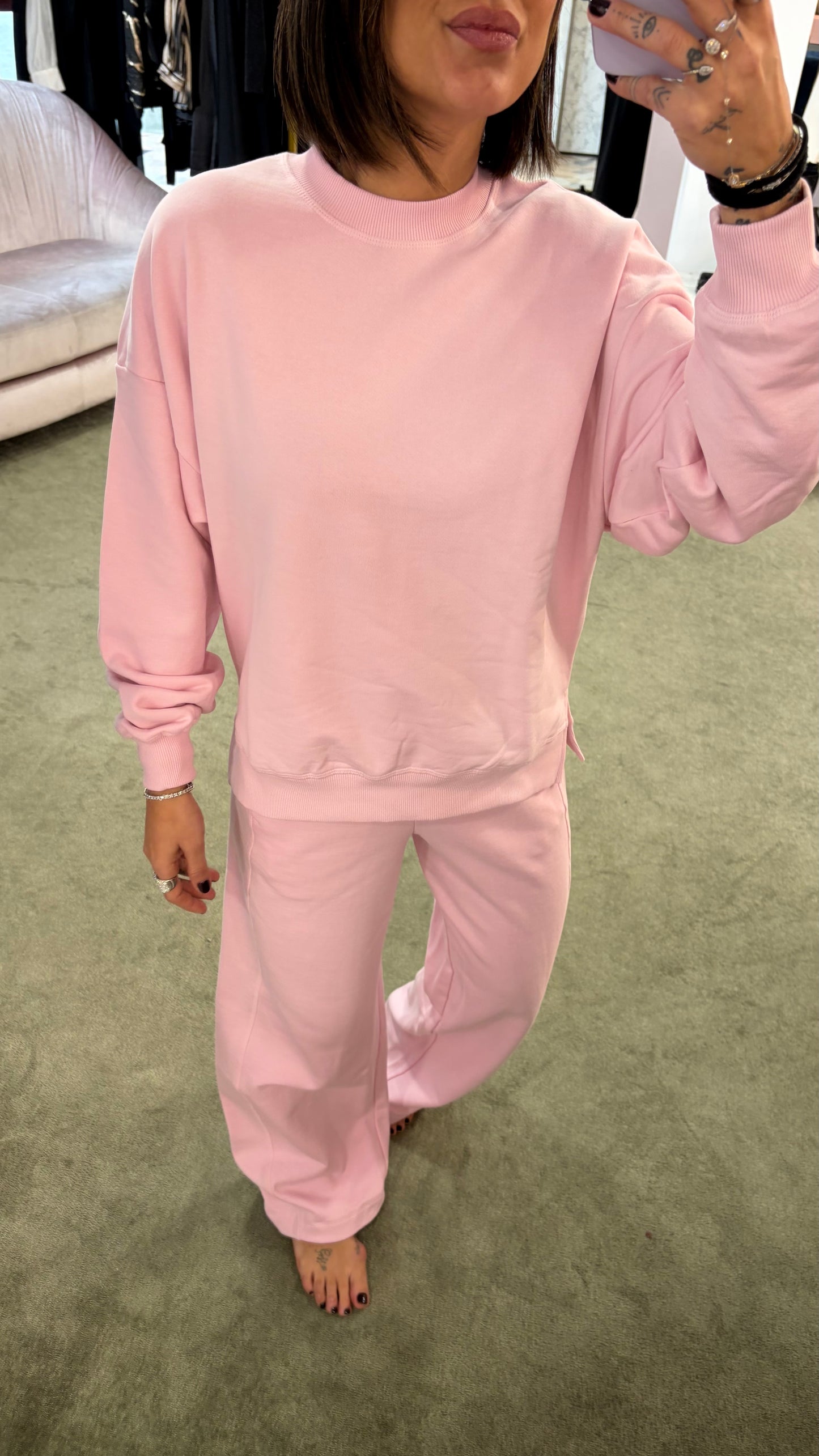 Felpa rosa girocollo jx