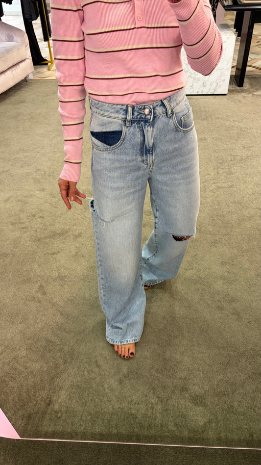 Jeans poppy sky con tagli Icon