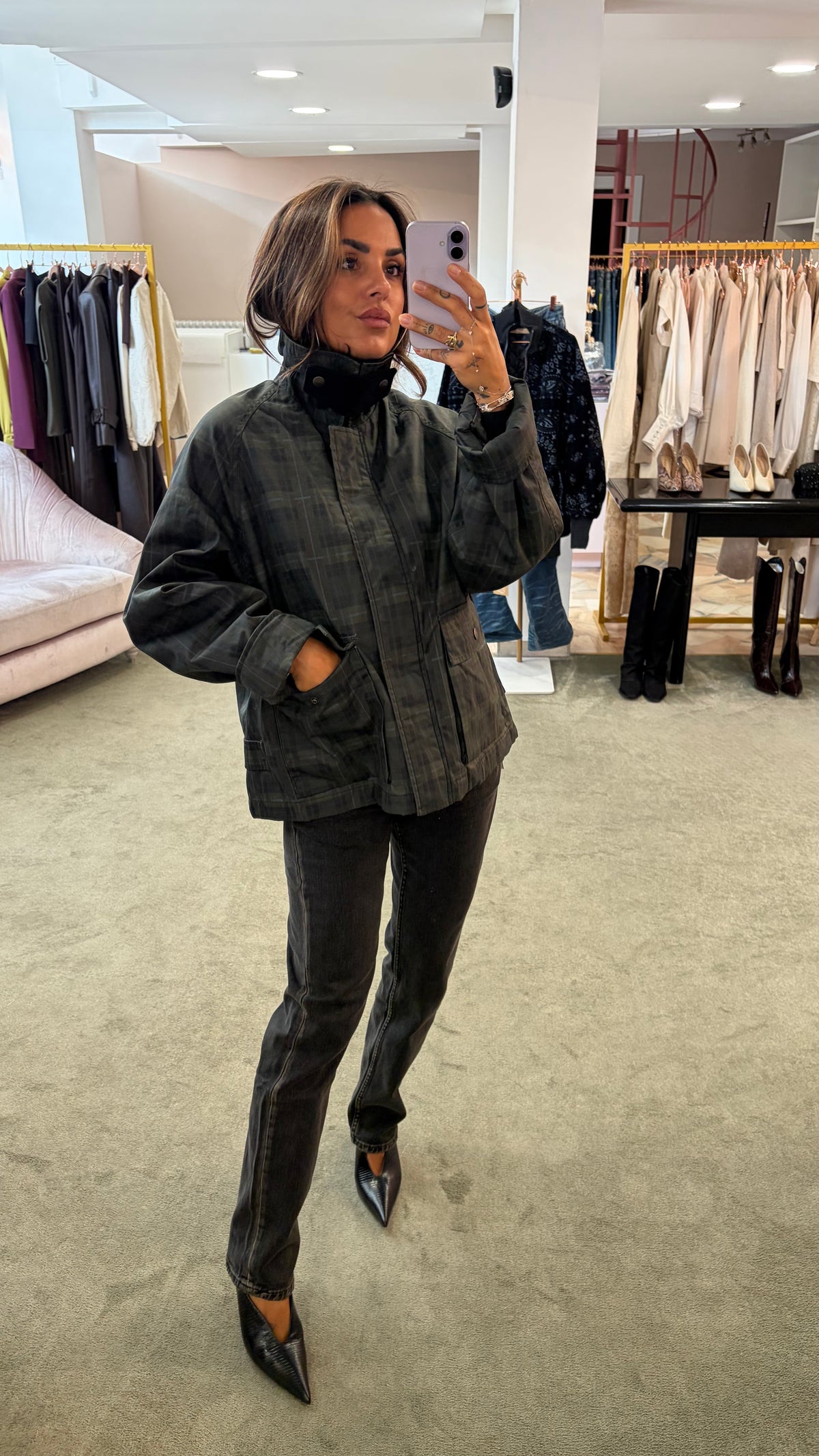 Trench corto cerato check jx