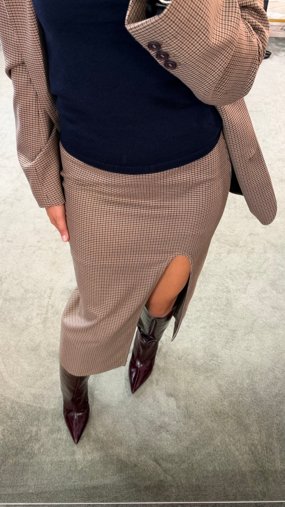 Blazer check marrone Mar de Margaritas monopetto