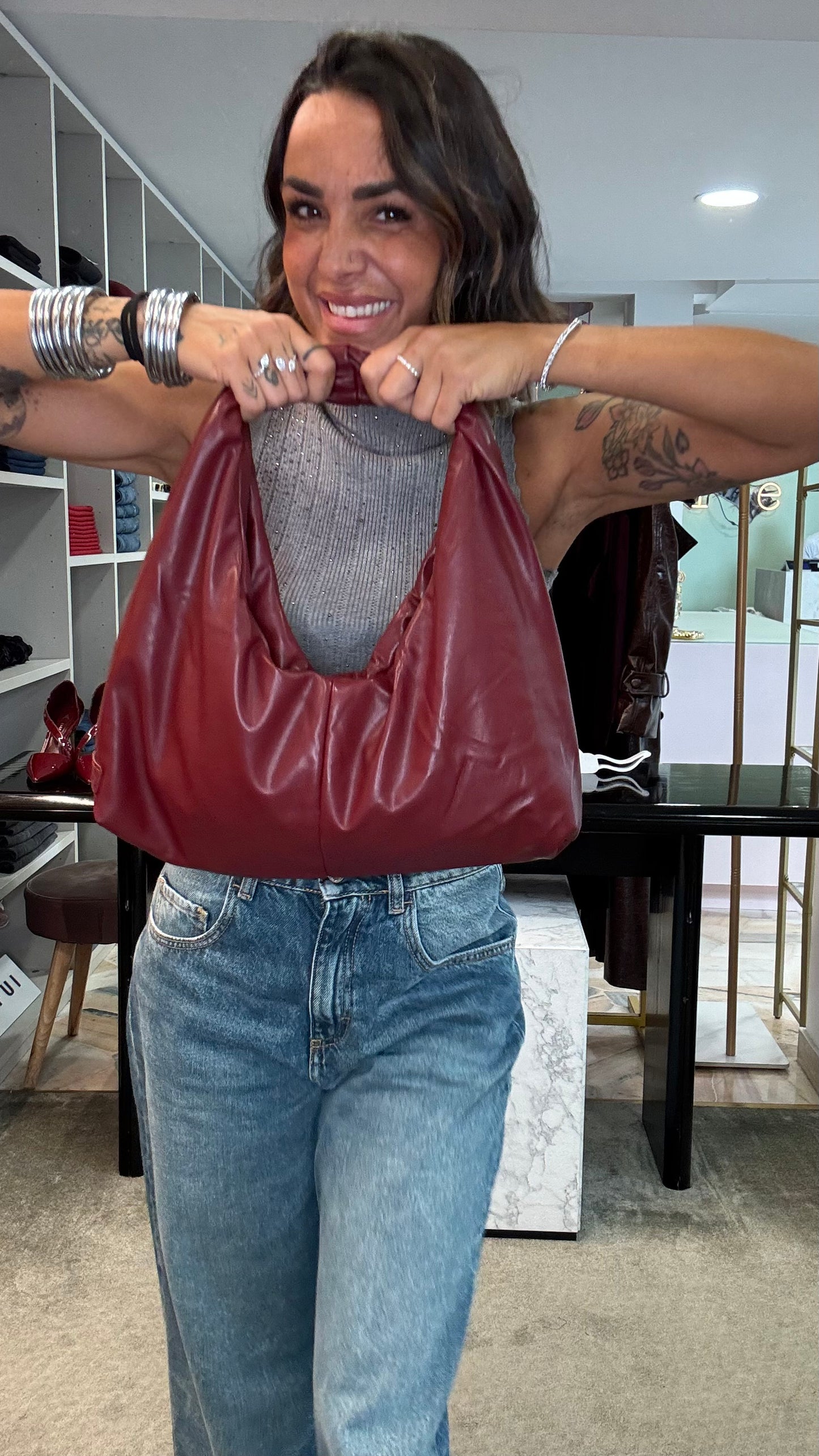 Hobo bag media bordeaux Hinnominate