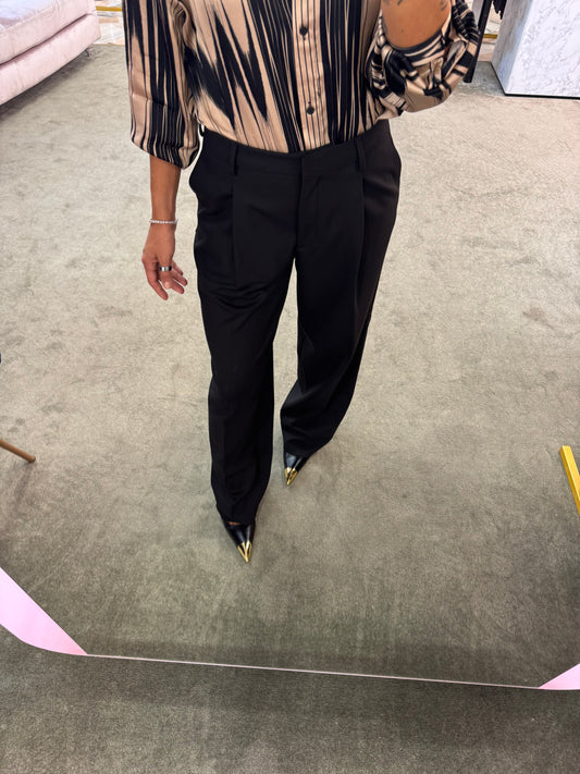 Pantaloni neri wide leg sl