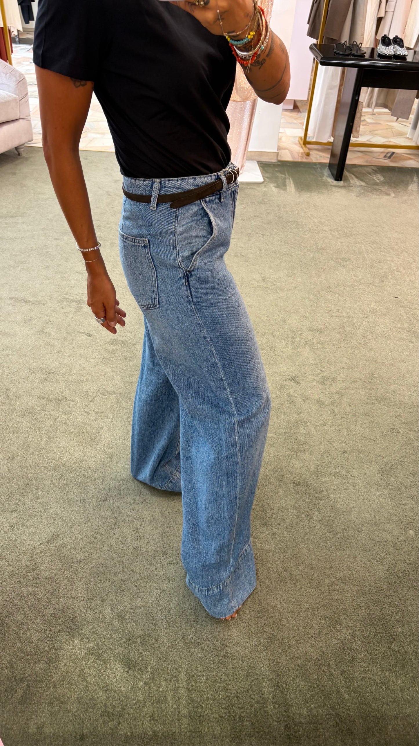 Jeans denim wide leg aw