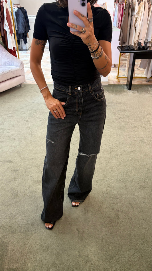 Jeans poppy grigi con strappi Icon A/I26