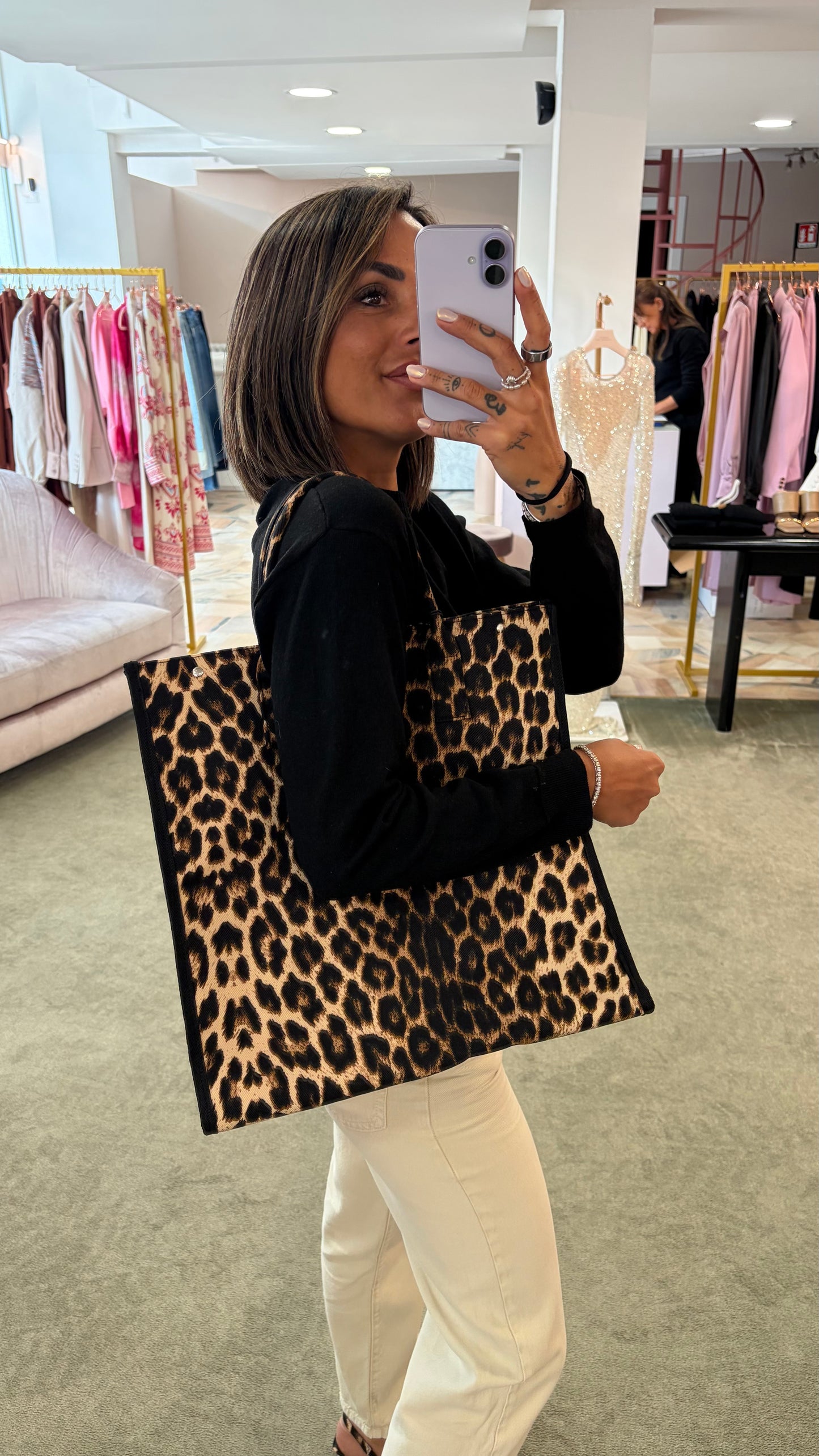 Tote bag leopardata tw
