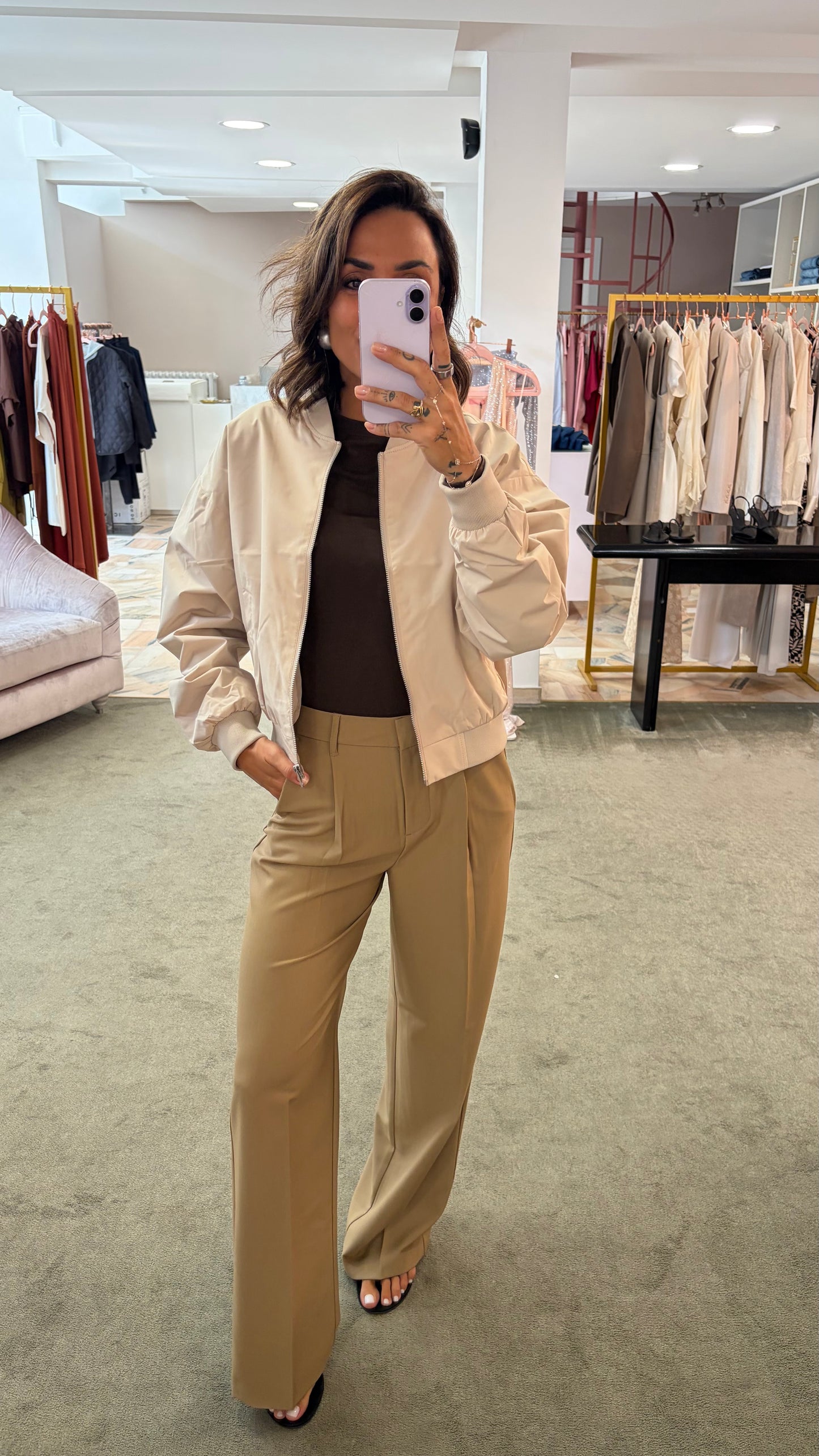 Bomber beige ella leggero jx