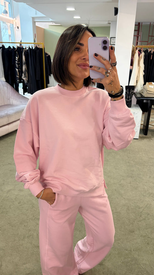 Felpa rosa girocollo jx