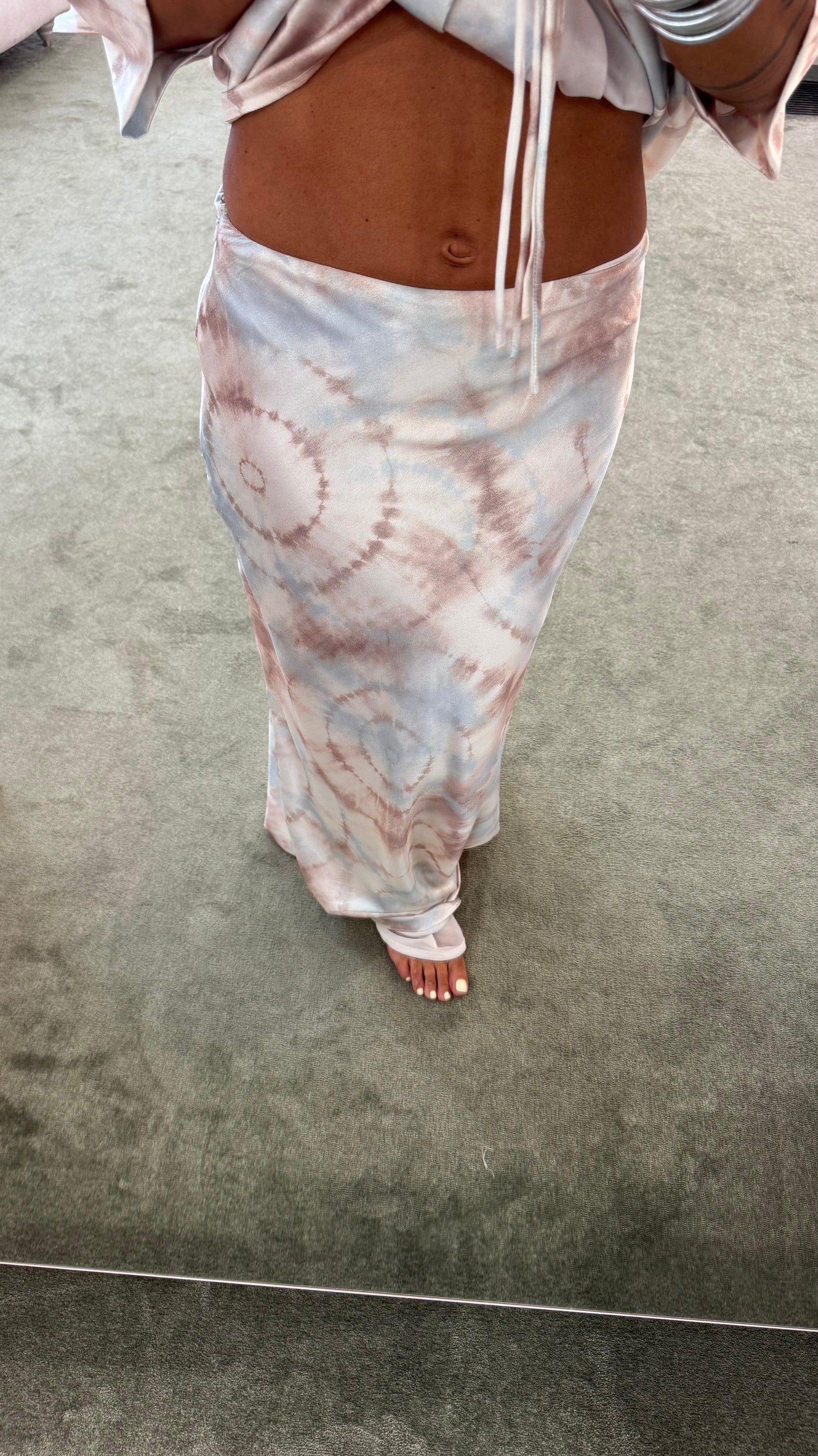 Gonna lunga azzurra tie-dye gl