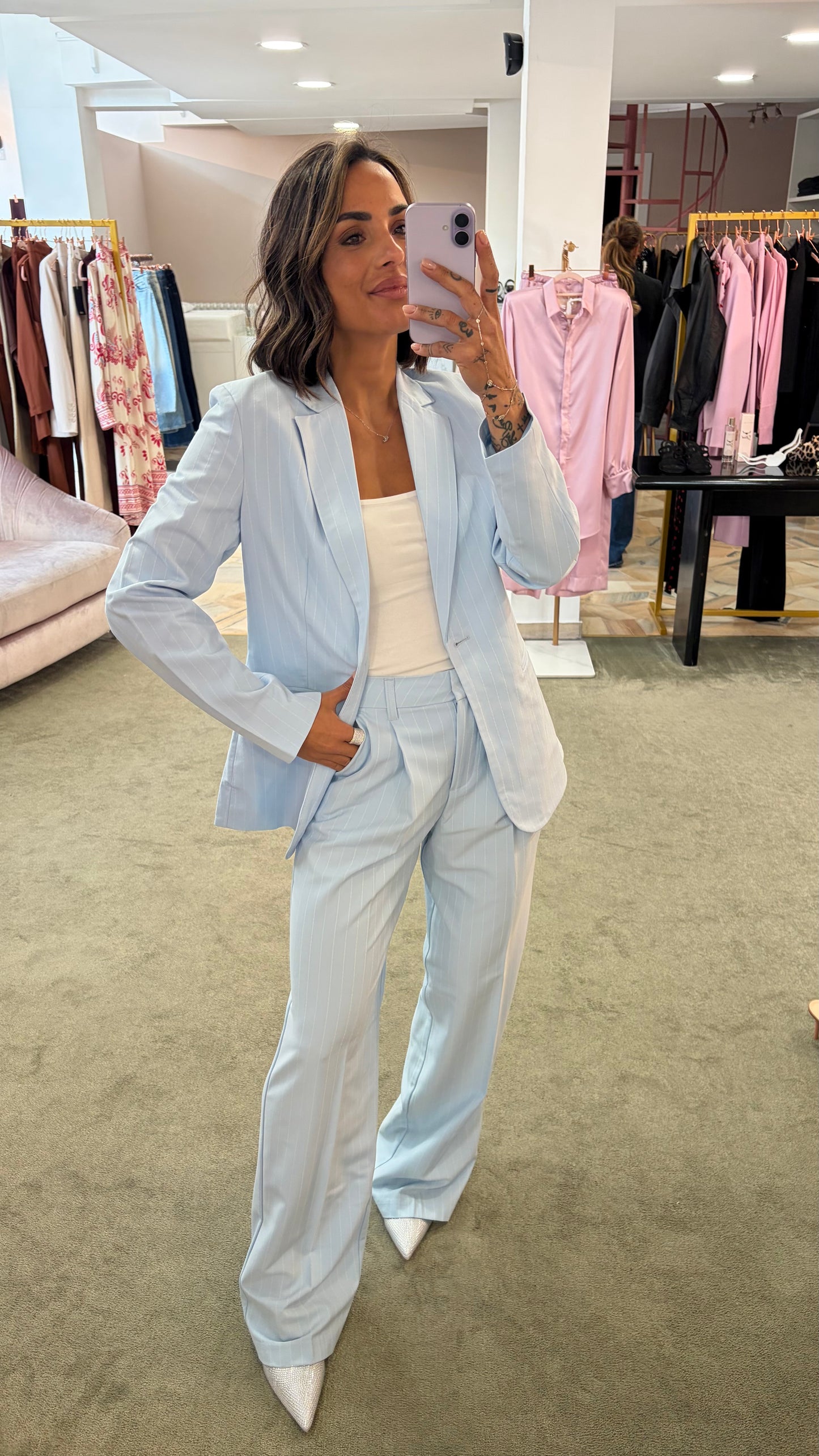 Blazer ellis azzurro gessato slim jx