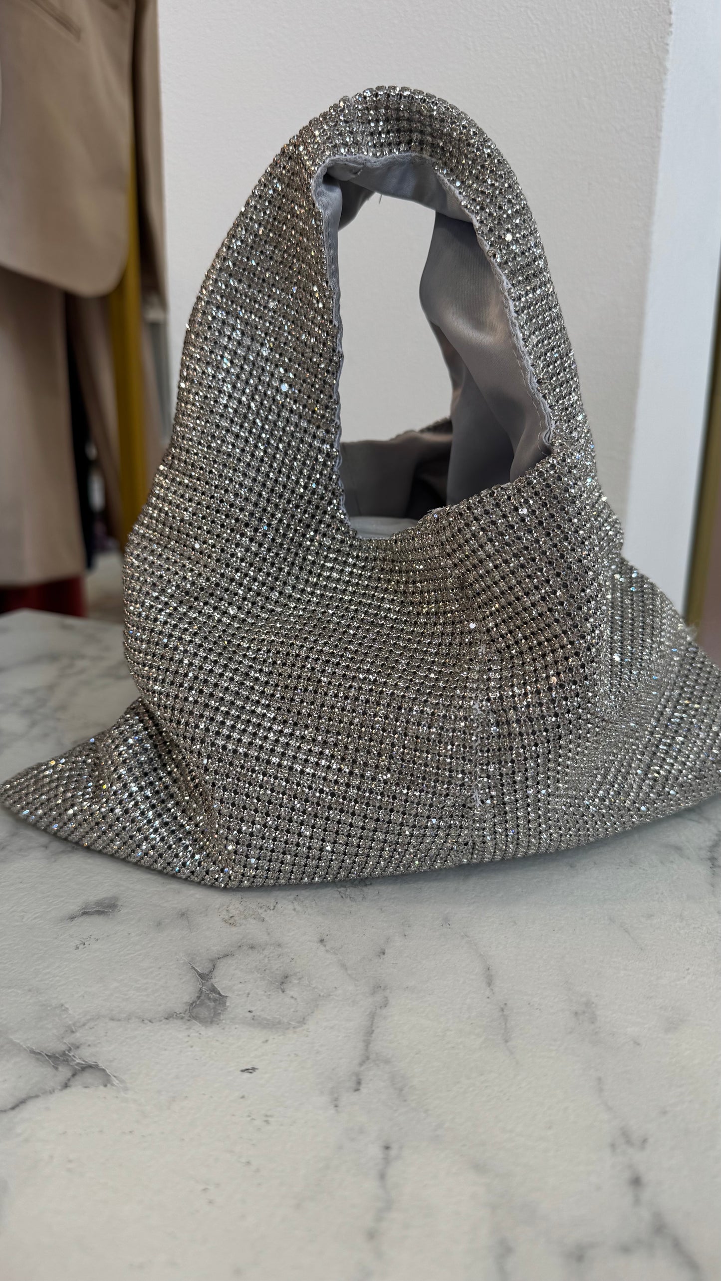 Borsa parks argento con cristalli