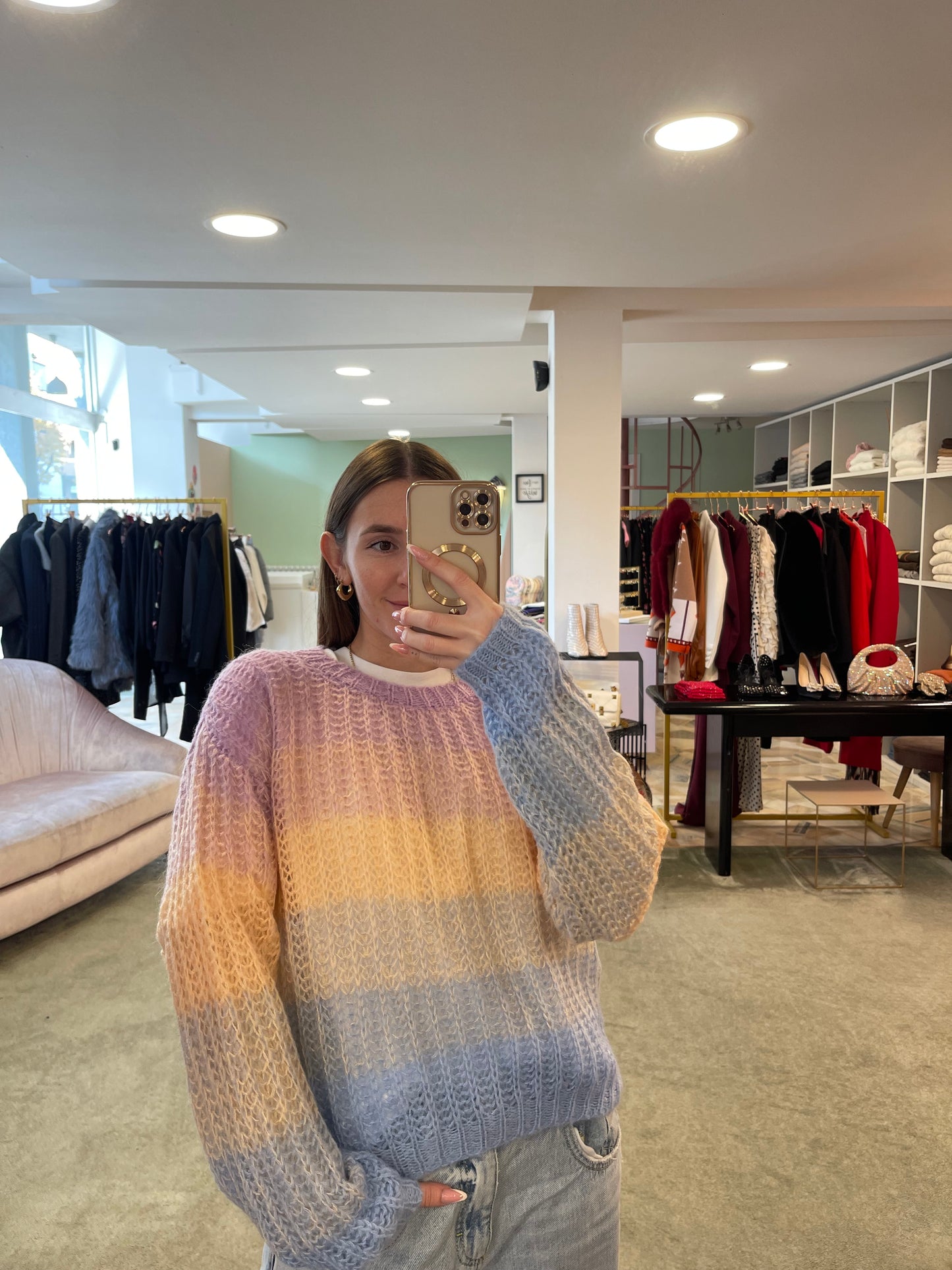 Maglione lh girocollo arcobaleno