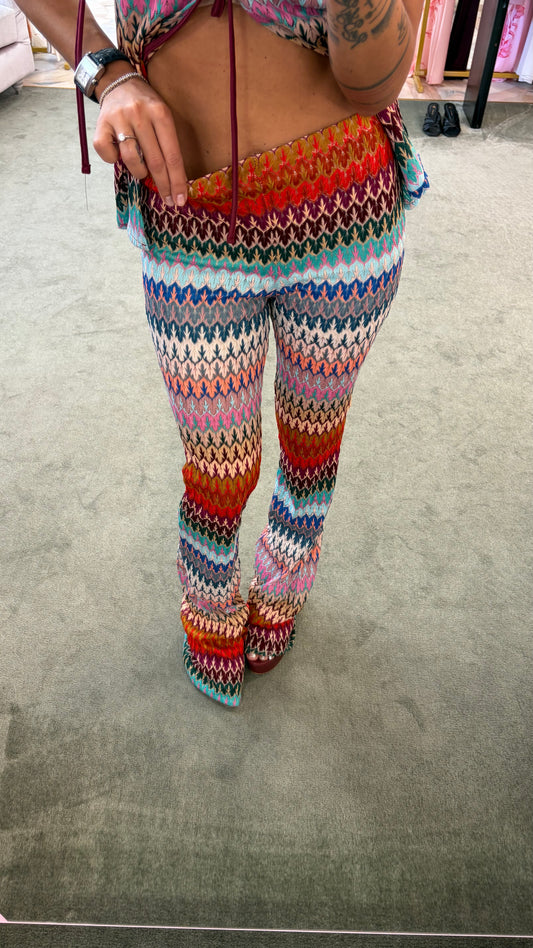 Pantaloni a zampa multicolor missoni vibes ks