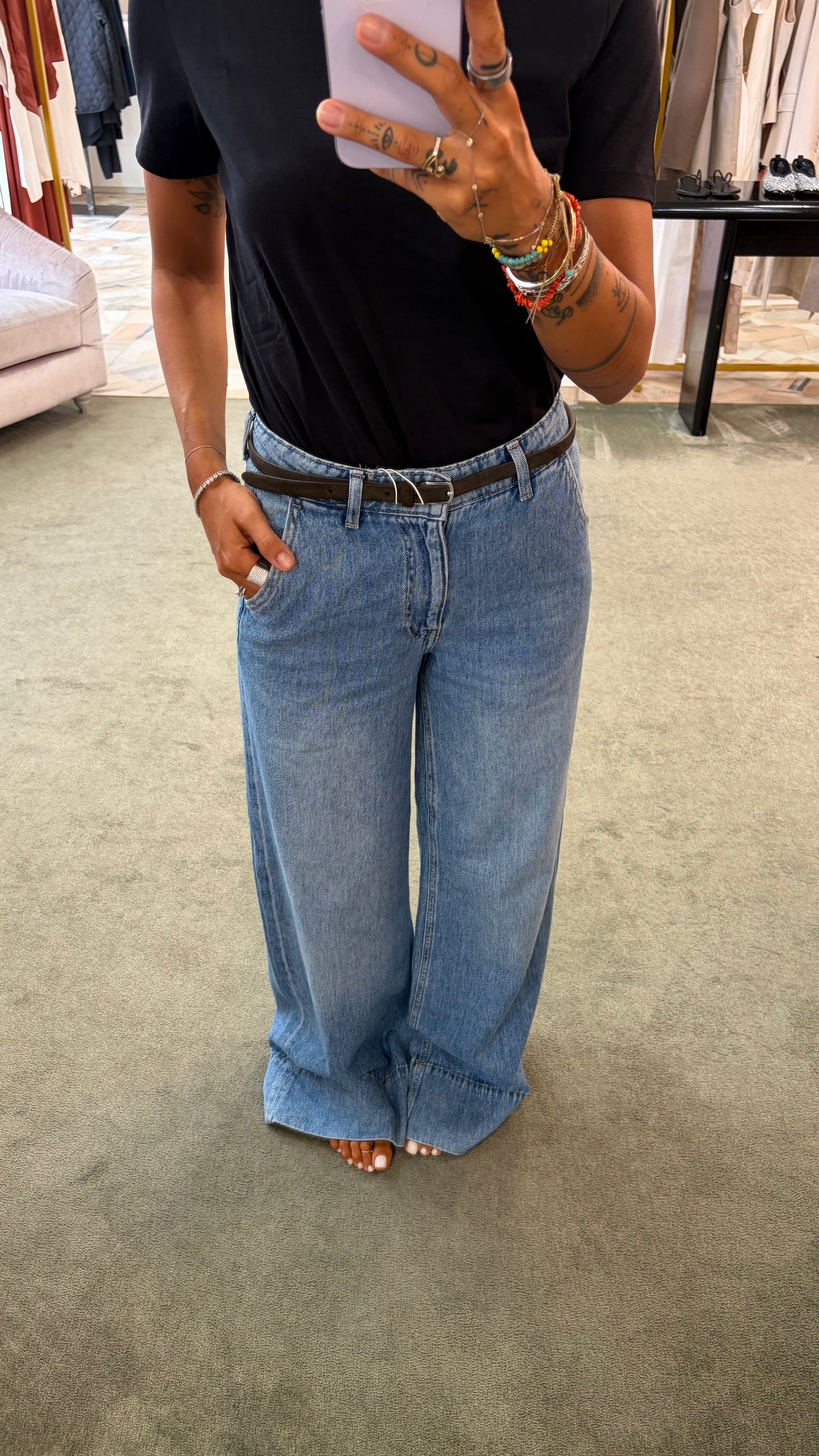 Jeans denim wide leg aw