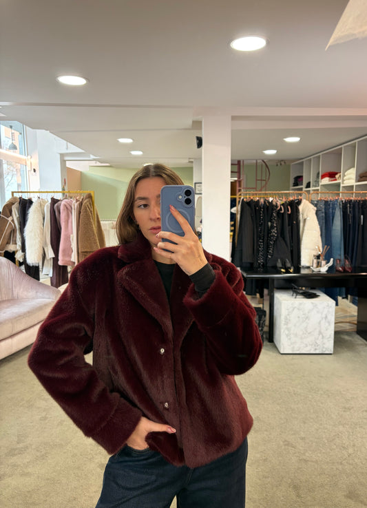 Pelliccia eco bordeaux ay