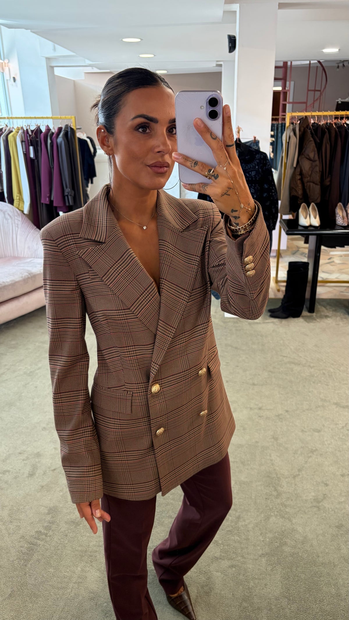 Blazer check doppiopetto fr
