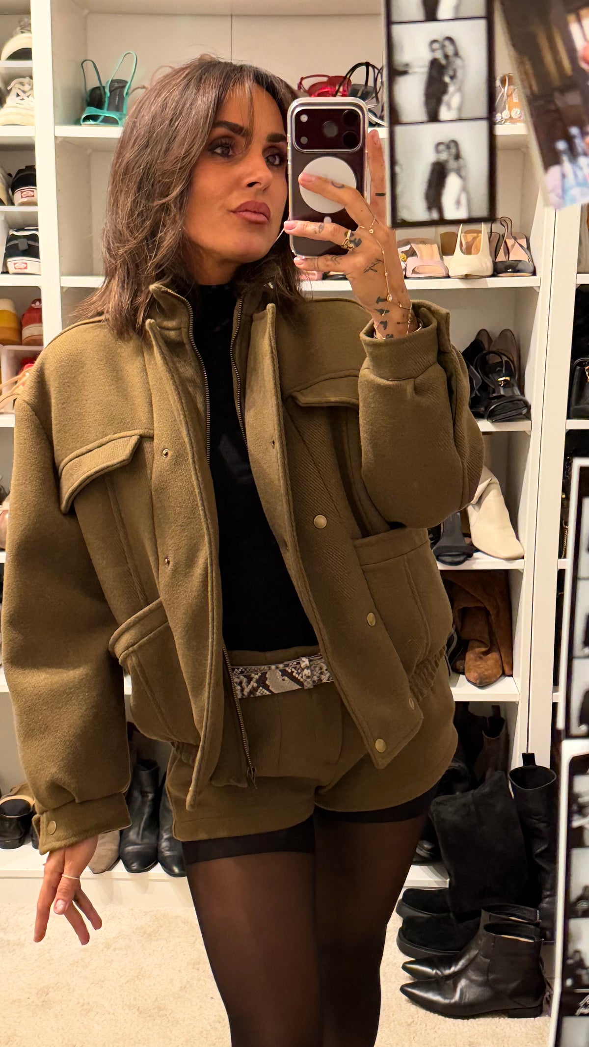 Bomber verde in panno Actualee