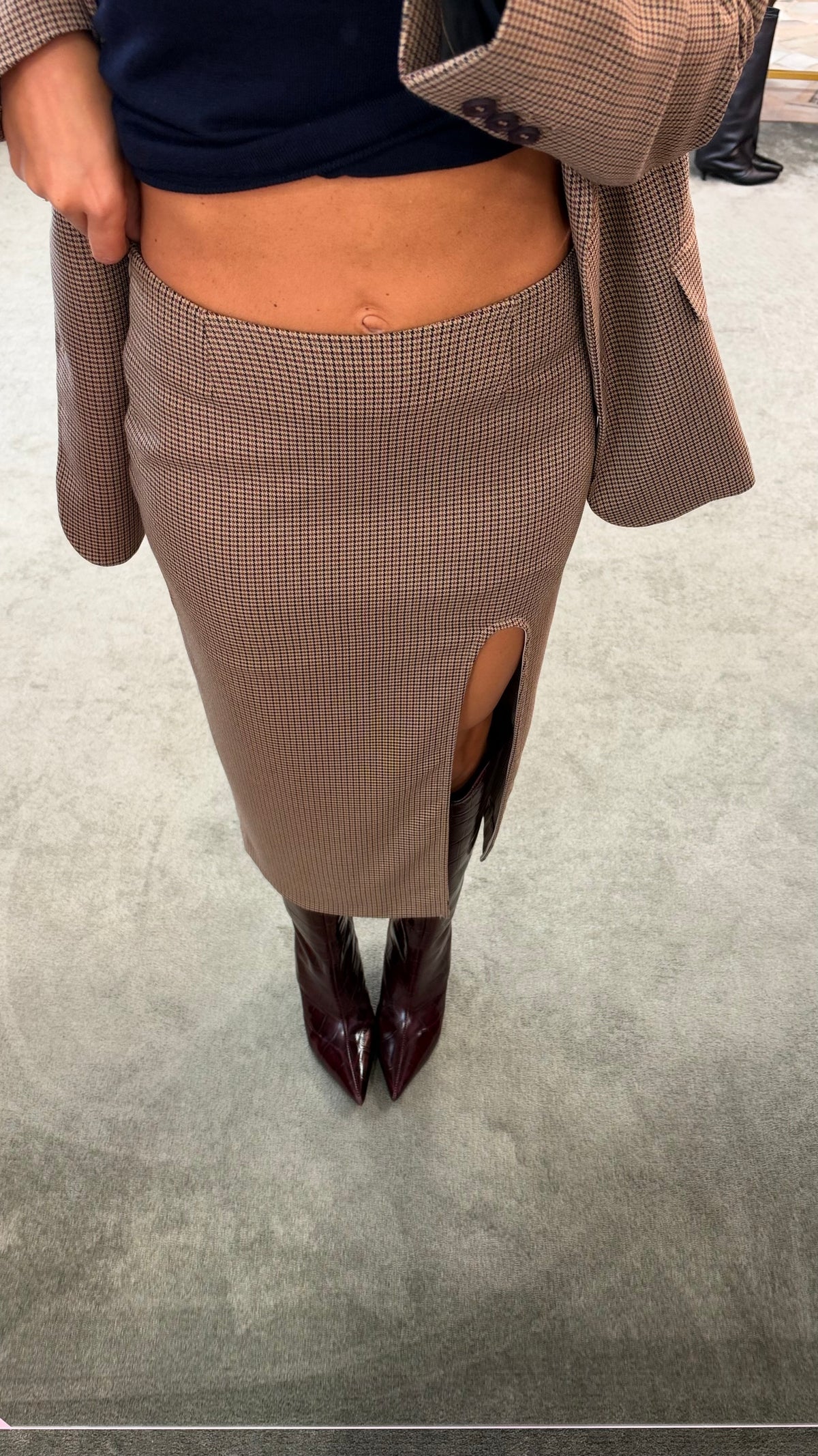 Blazer check marrone Mar de Margaritas monopetto