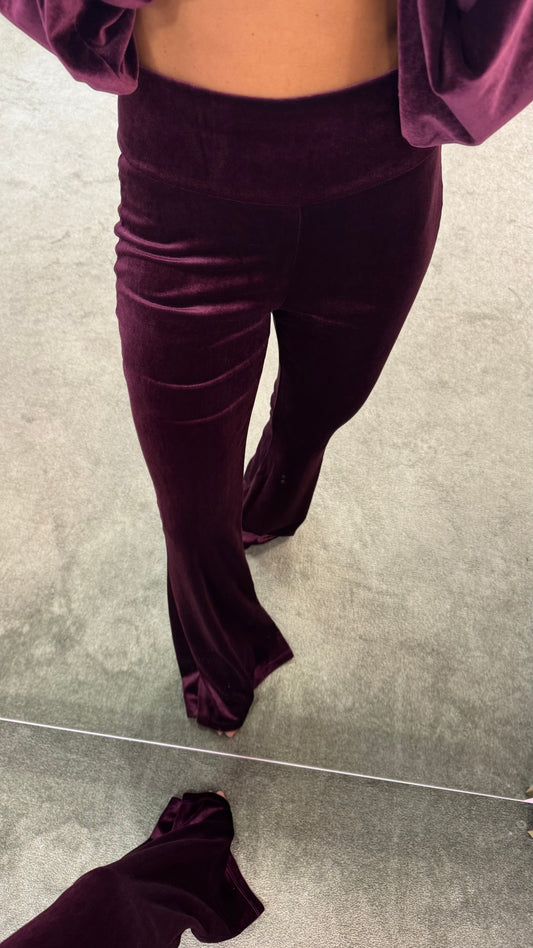 Pantaloni flare bordeaux in velluto Don't@Me