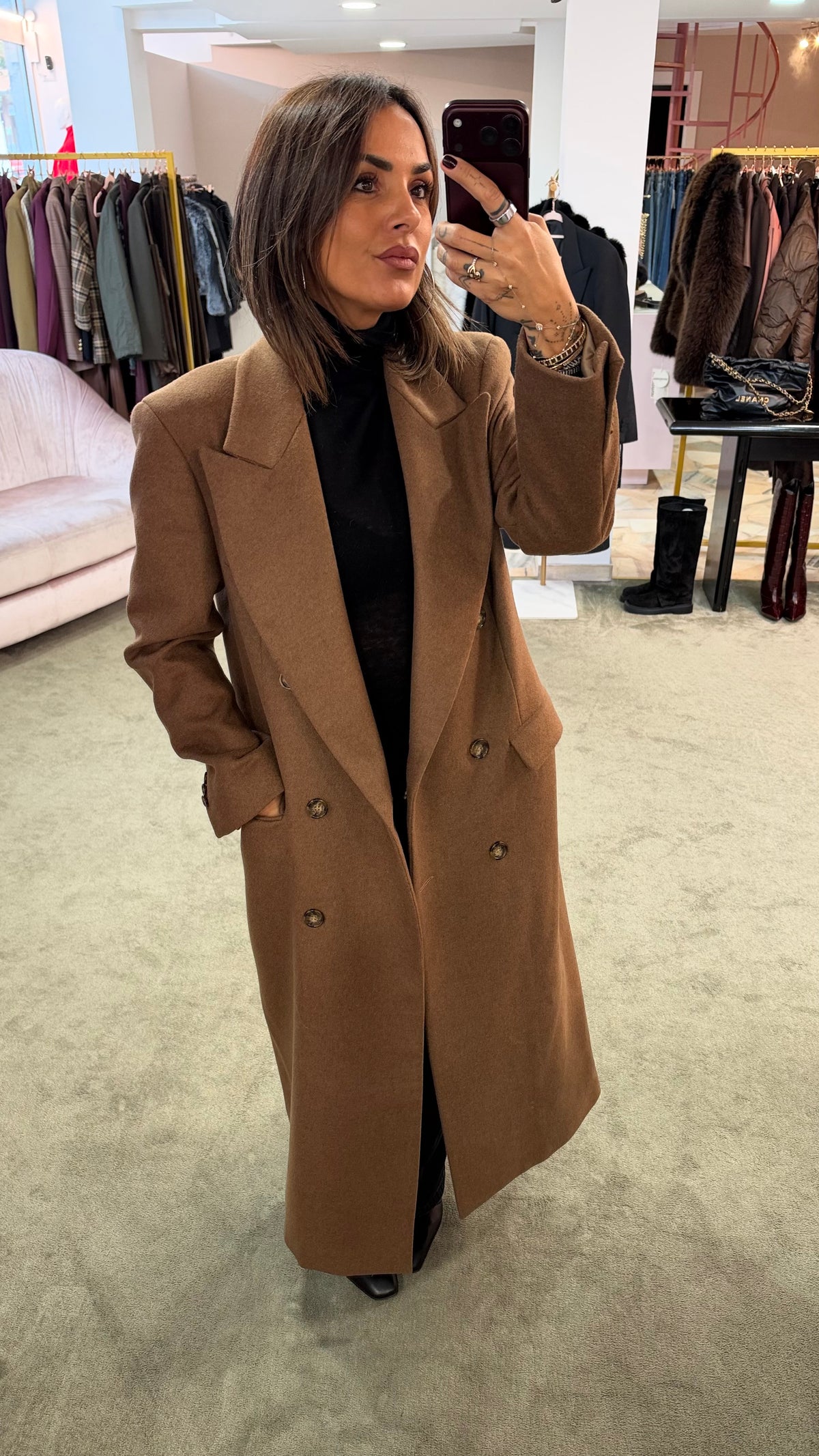 Cappotto cammello doppiopetto Marsem