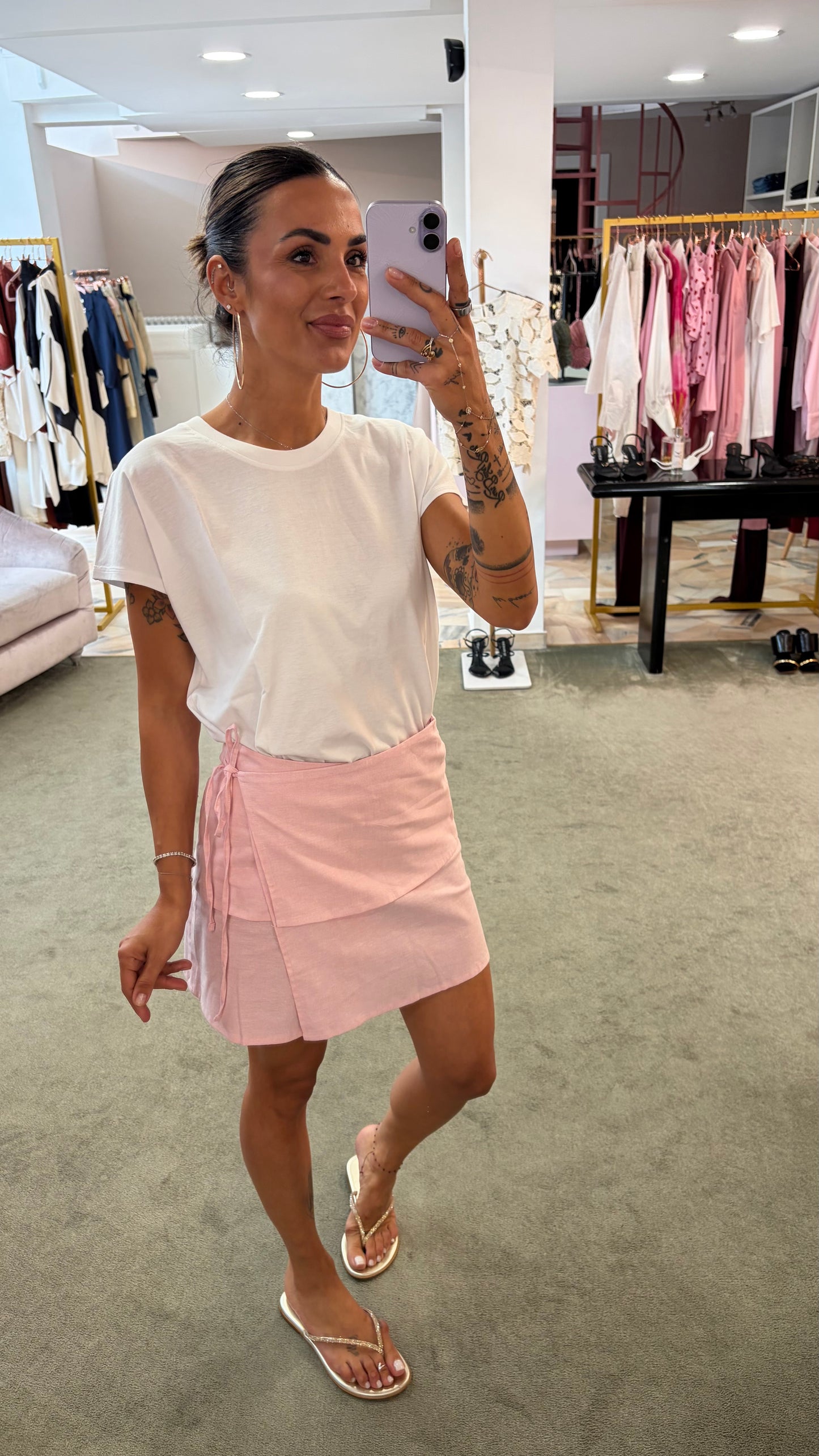 Gonna pareo asimmetrica rosa jx
