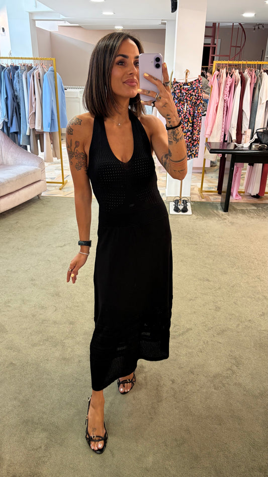 Abito midi nero in maglia bj