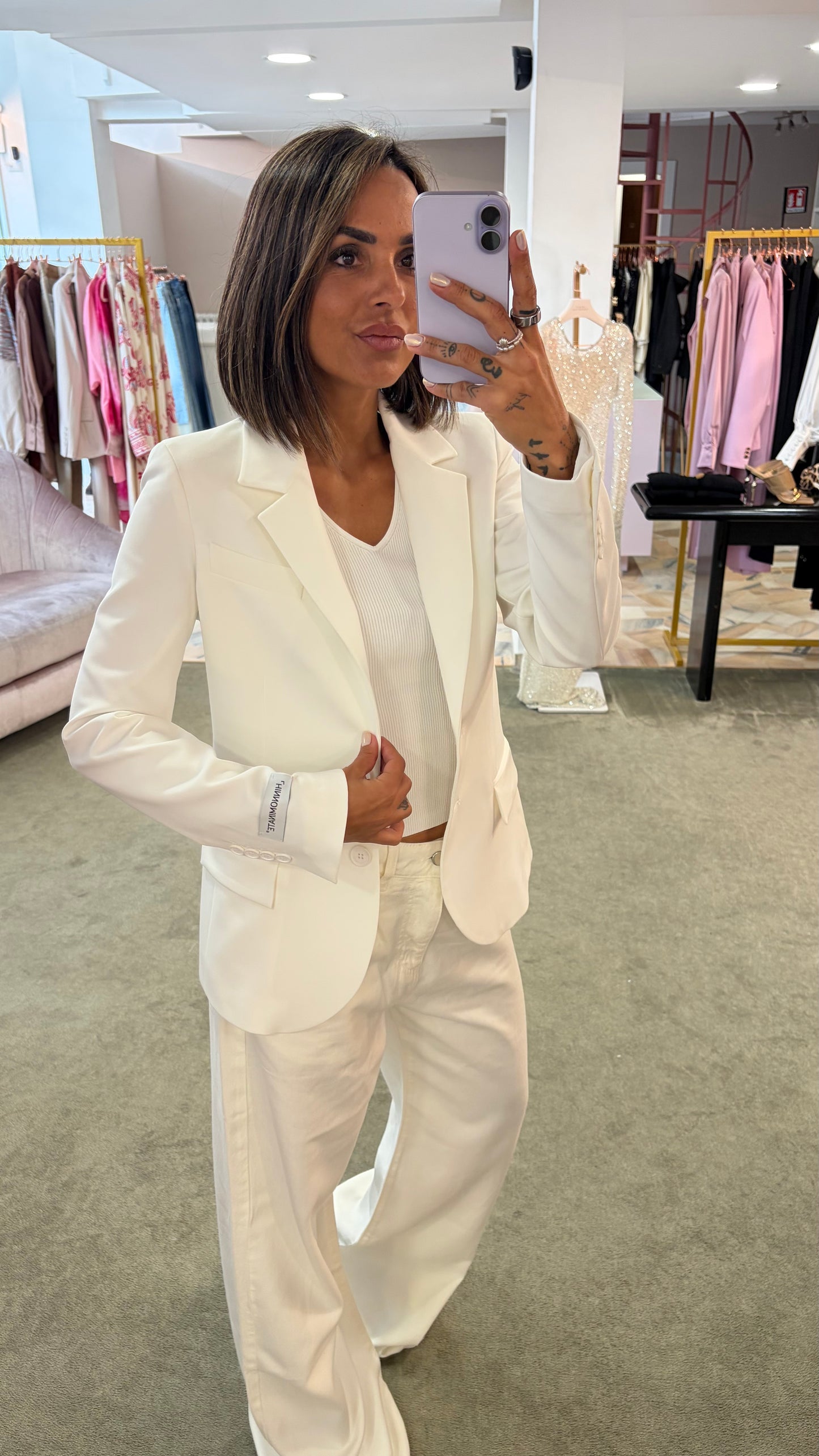 Blazer bianco slim monopetto due bottoni Hinnominate