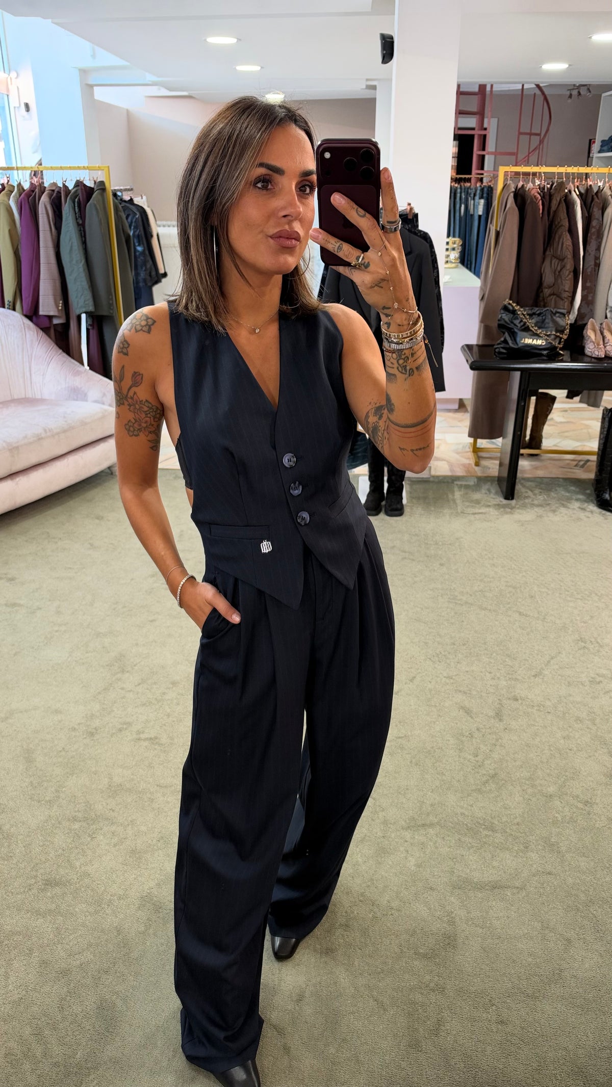 Jumpsuit blu gessata fr