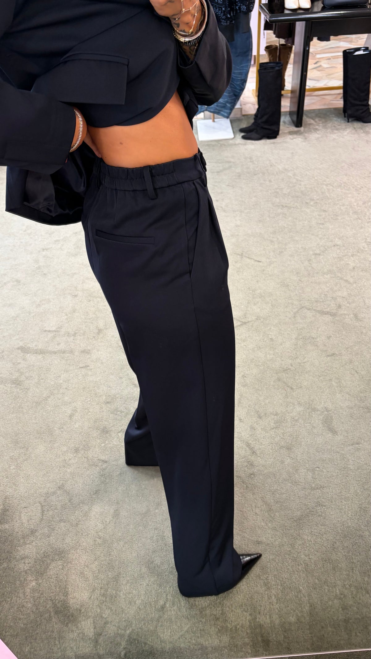 Pantaloni blu wide leg ay fw26