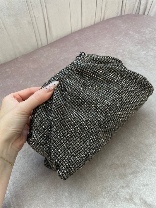 Borsa clutch petra grigia crystal