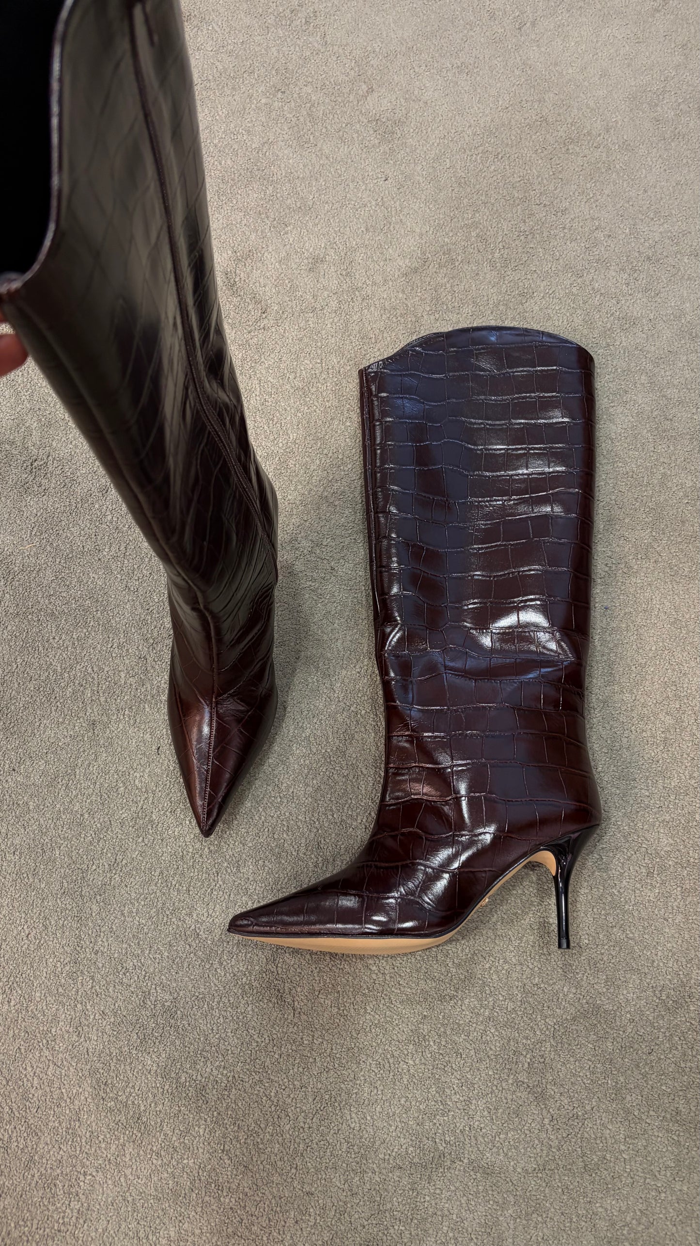Stivale marrone cioccolato in pelle crocco wr