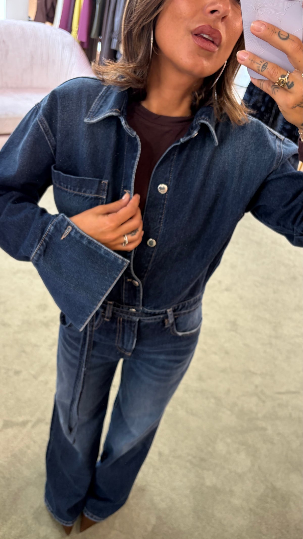 Jumpsuit anya blu scuro Icon Denim