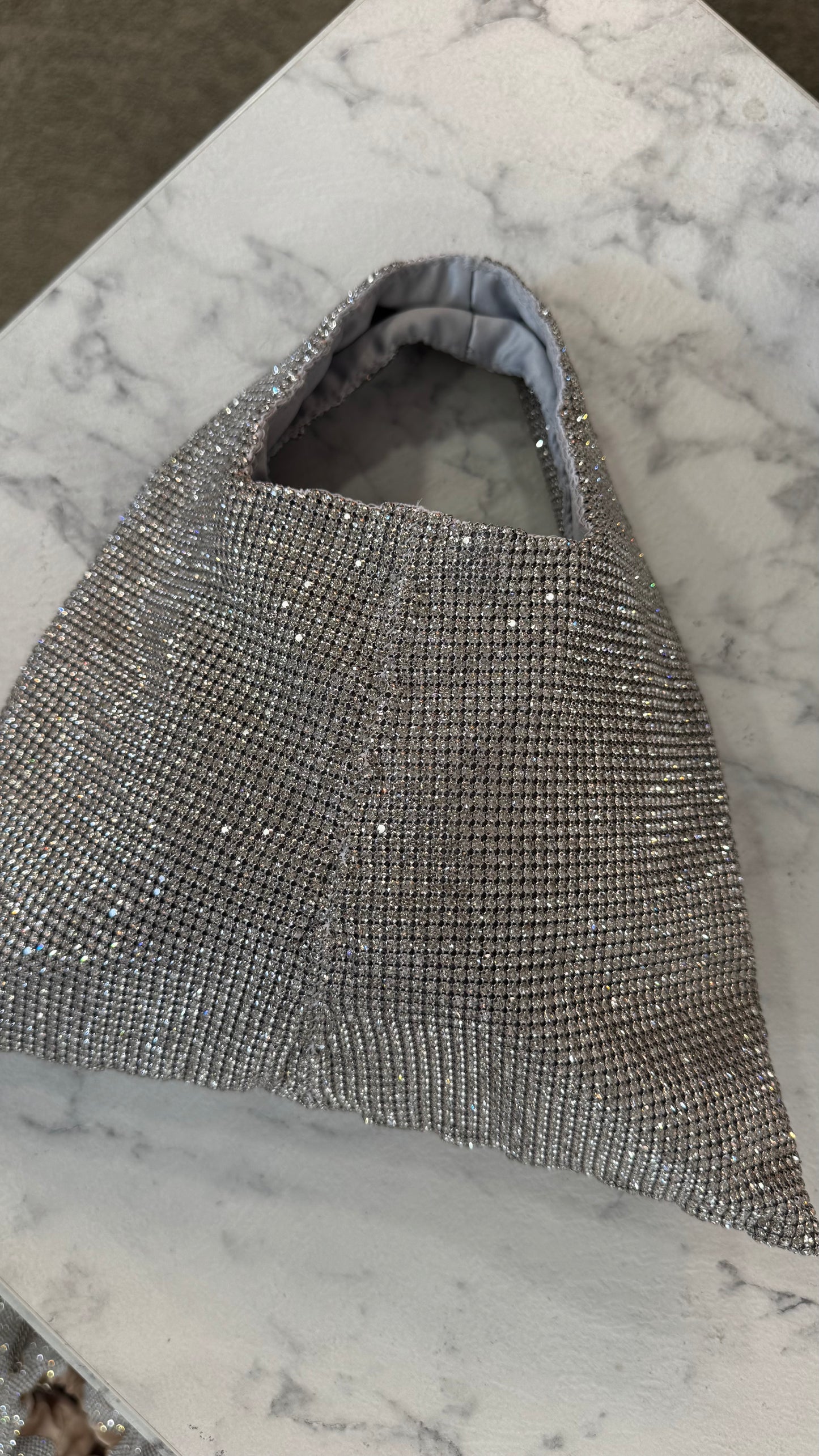 Borsa parks argento con cristalli