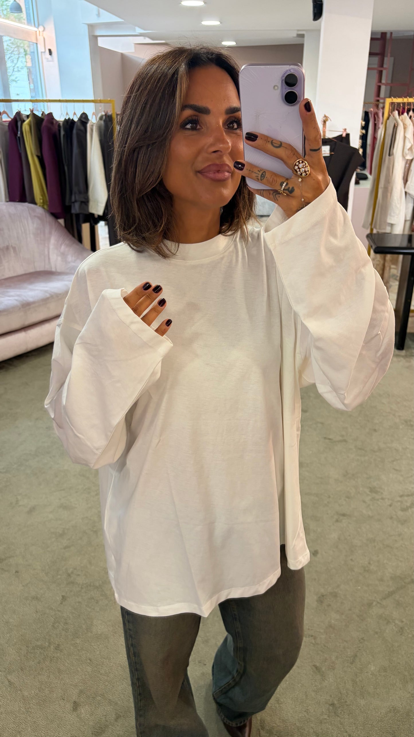 T-shirt over bianca manica lunga ks