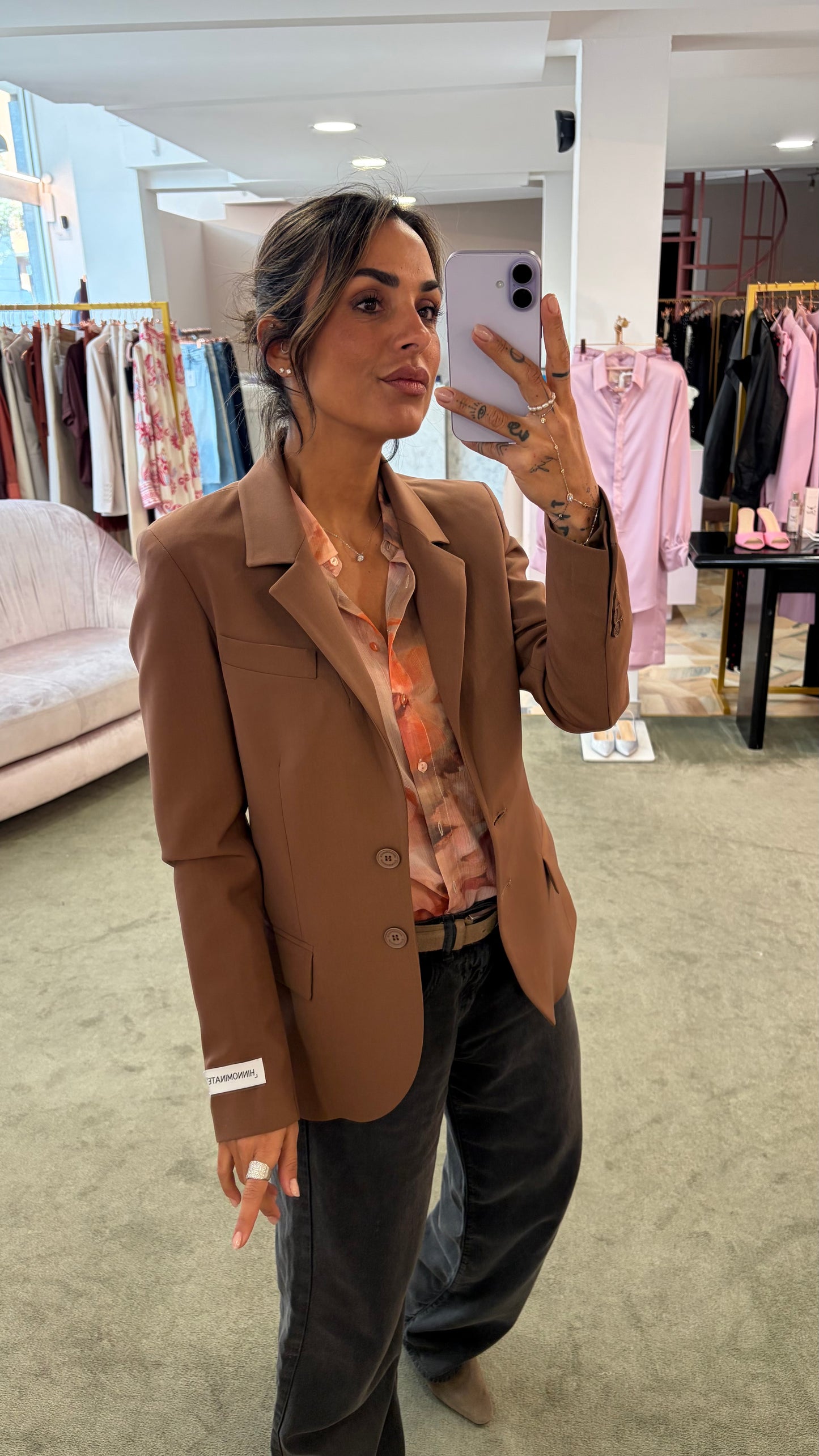 Blazer tabacco slim monopetto due bottoni Hinnominate