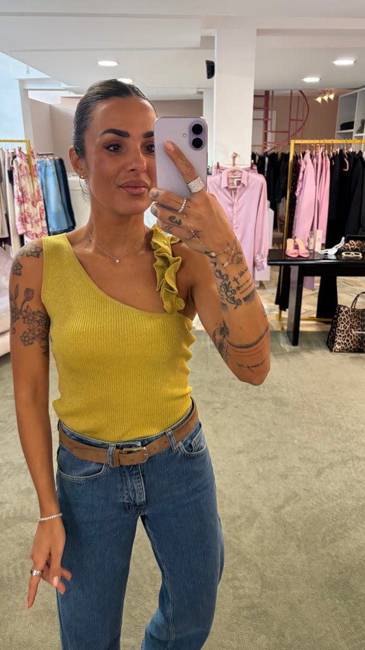 Canotta lime con spallina rouges bj