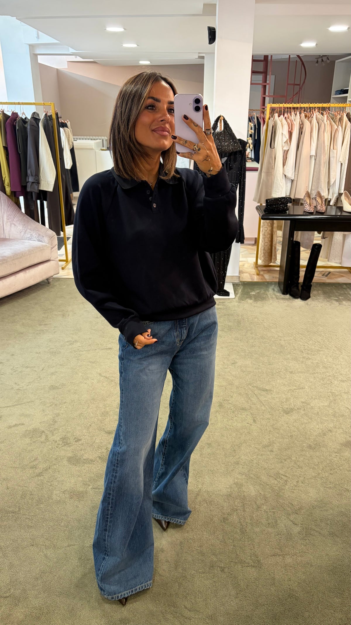 Polo blu notte bordeaux in modal sy