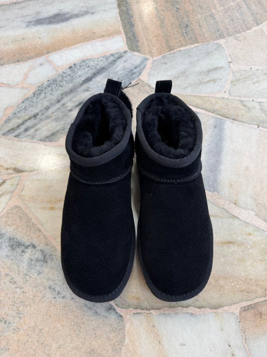 Ultra mini platform nero scamosciato