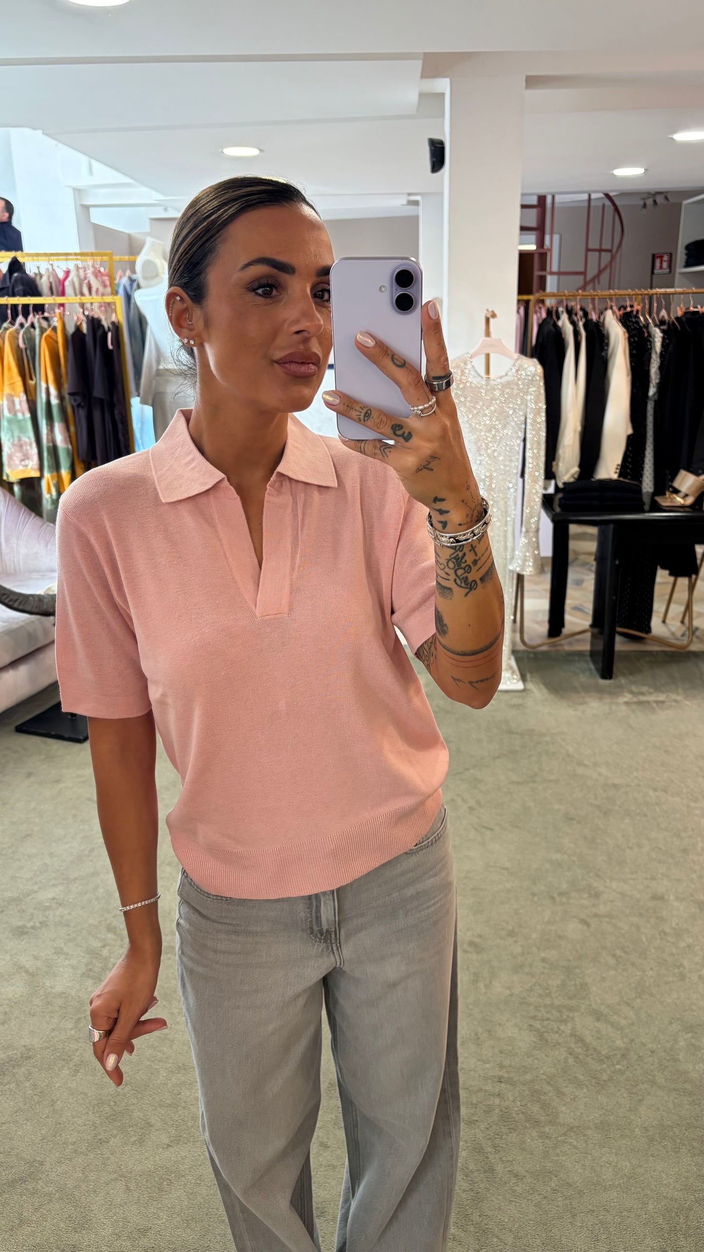 Polo rosa manica corta glp