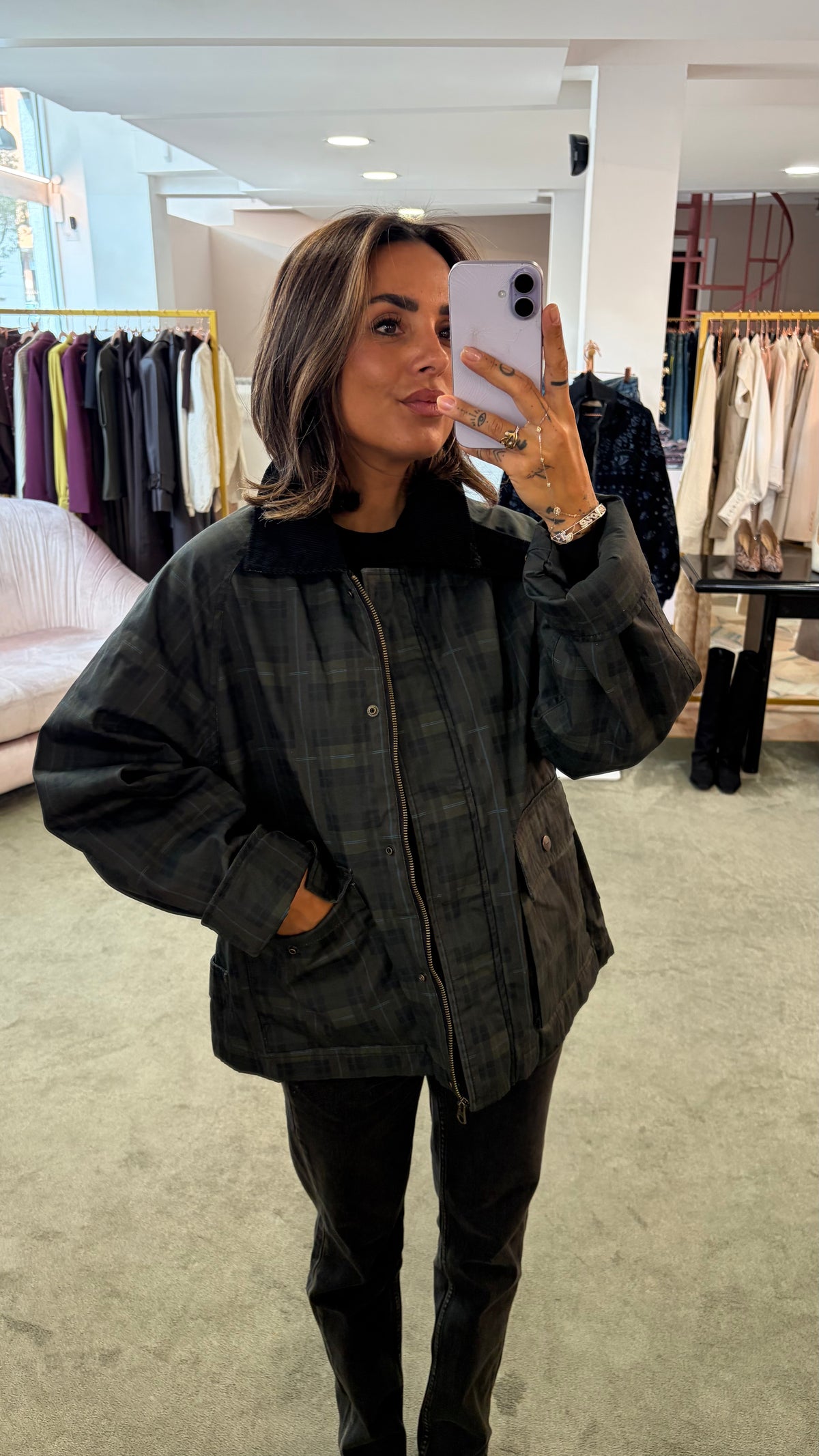 Trench corto cerato check jx