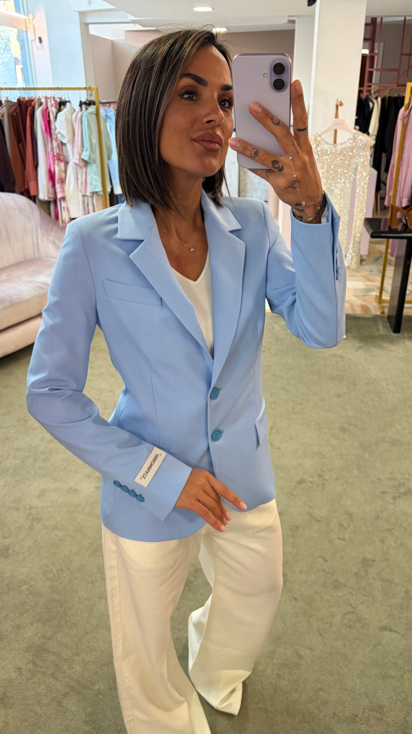 Blazer azzurro slim monopetto due bottoni Hinnominate