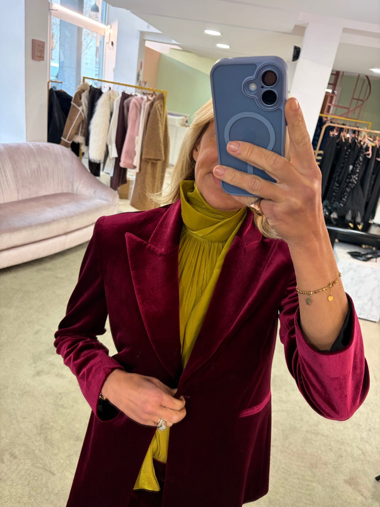 Blazer bordeaux in velluto Actualee